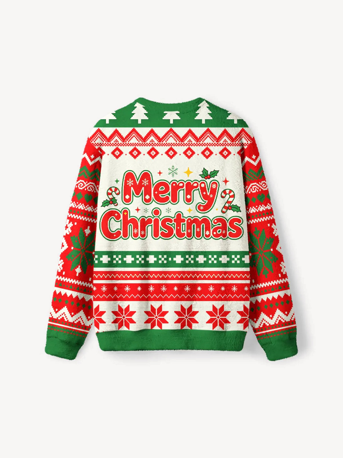 OYL-Lab Fitness Ghost Fuzzy Christmas Ugly Sweater