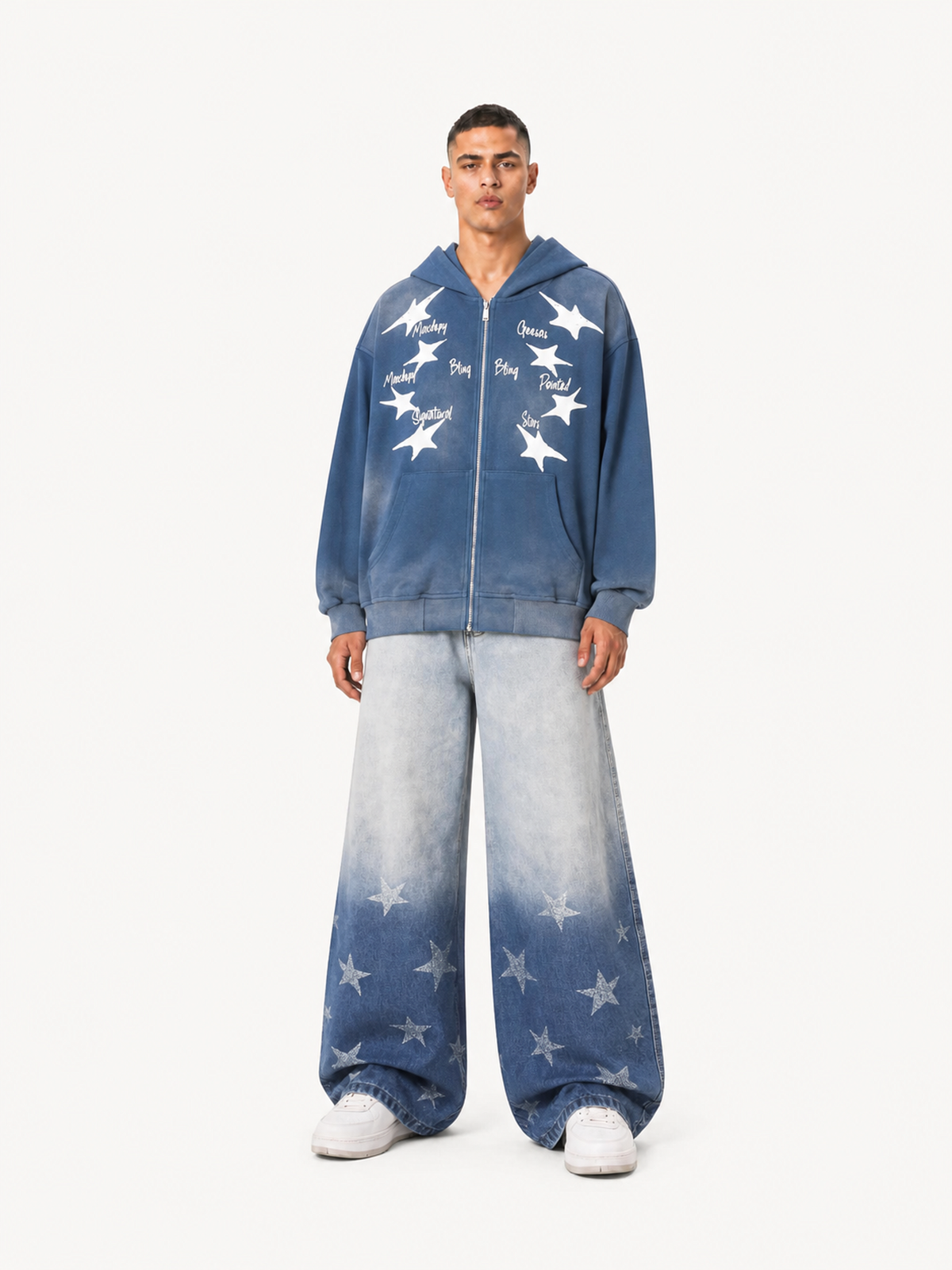 OYL-Lab Gradient Star Print Jeans