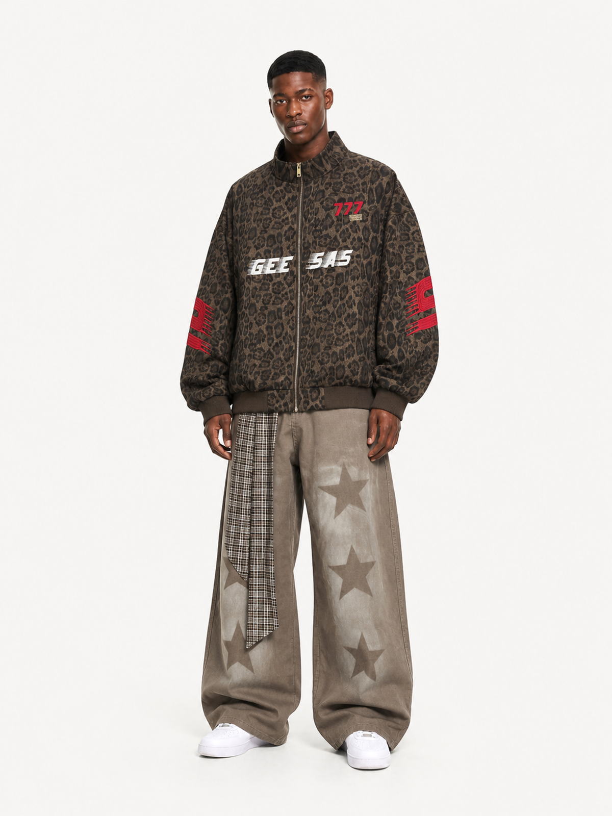 OYL-Lab Oversized Leopard Print Bomber Jacket