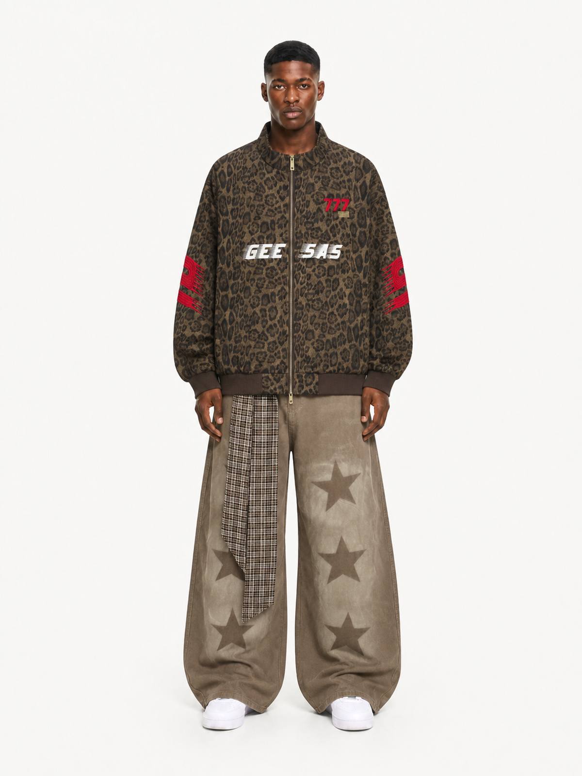 OYL-Lab Oversized Leopard Print Bomber Jacket