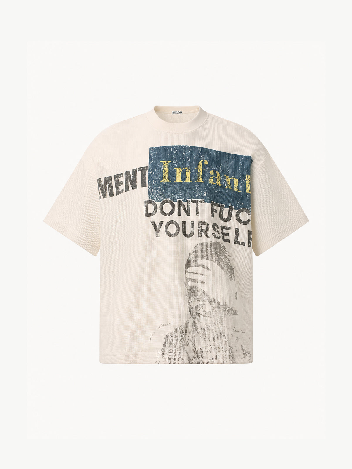 OYL-Lab Waffle Knit Distressed Graphic Tee