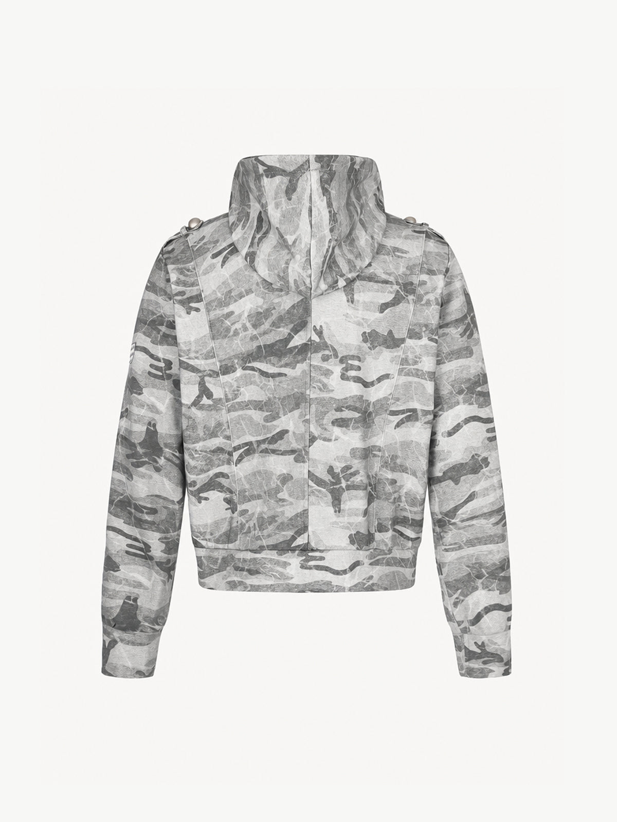 OYL-Lab Military Camo Epaulet Cropped Zip Hoodie
