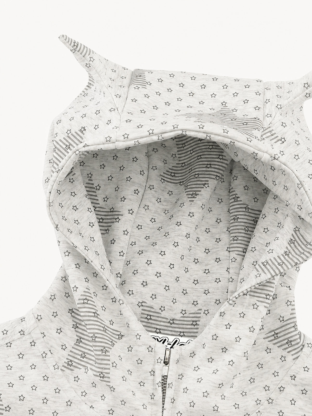 OYL-Lab Star Print Embroidery Zip Up Hoodie
