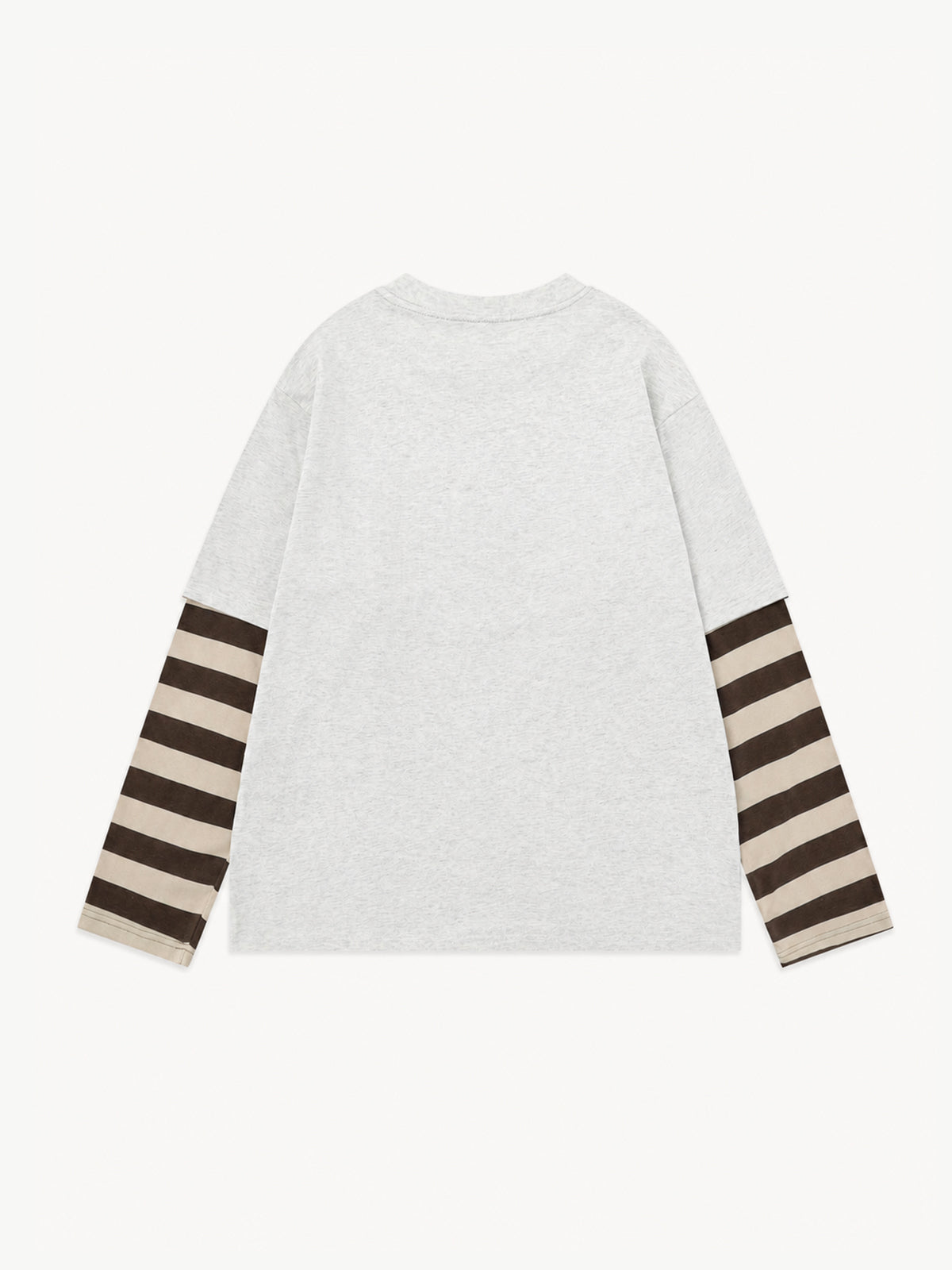 OYL-Lab Cat Graphic Fake Two Piece Long Sleeve Tee