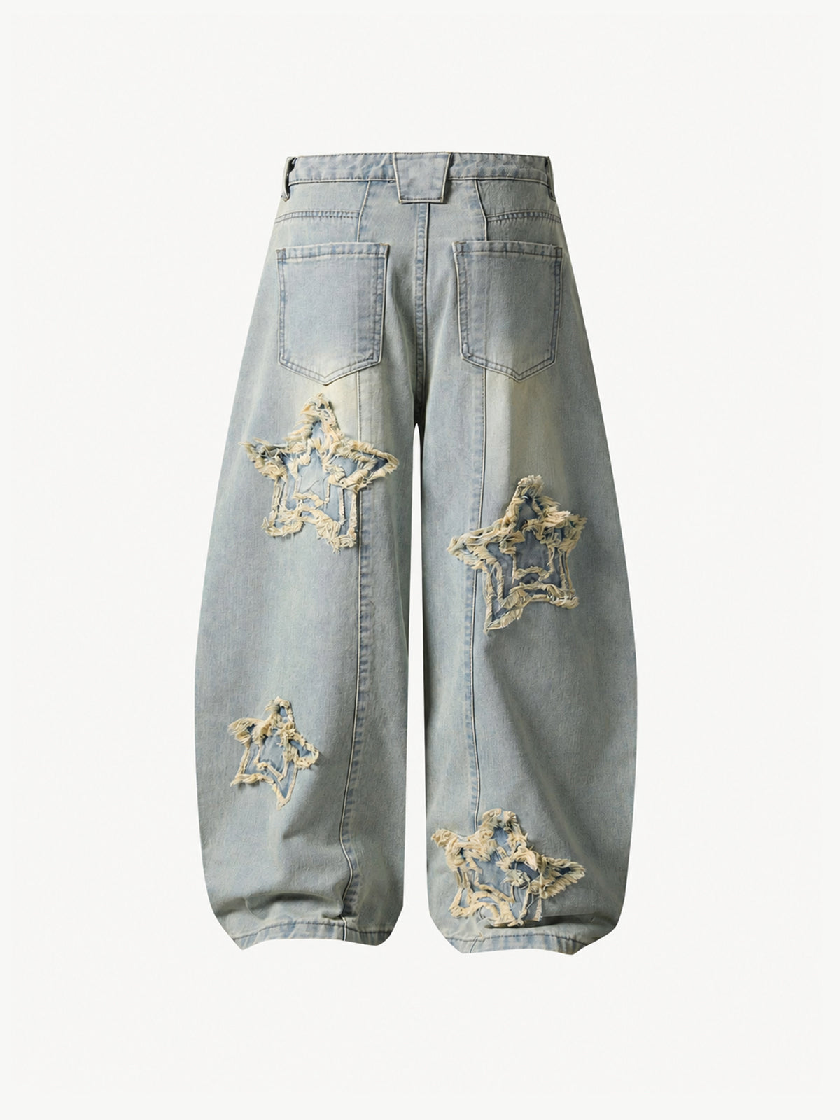 OYL-Lab Frayed Star Patch Wash Baggy Jeans