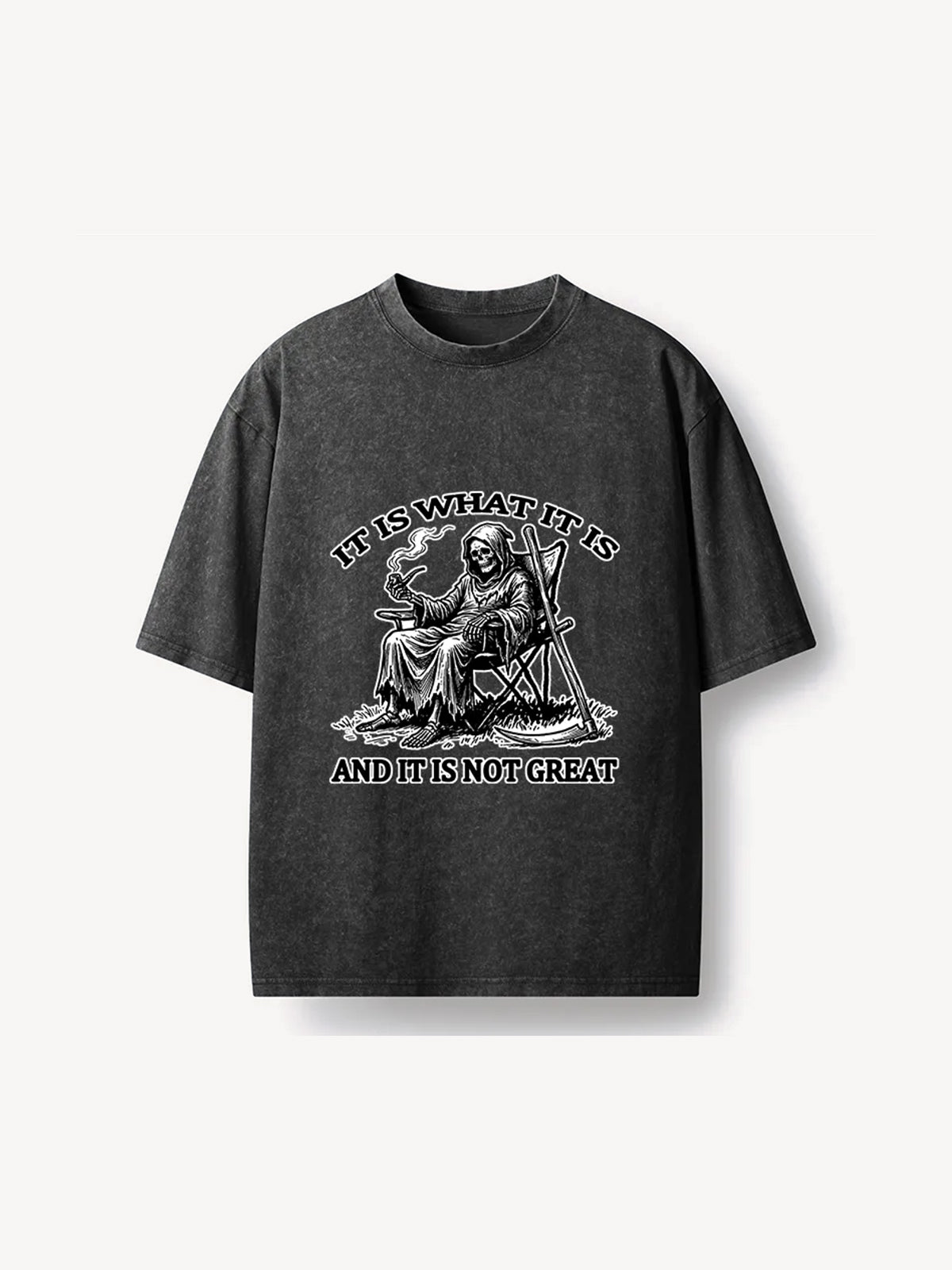 OYL-Lab Funny Reaper Meme Washed T-Shirt