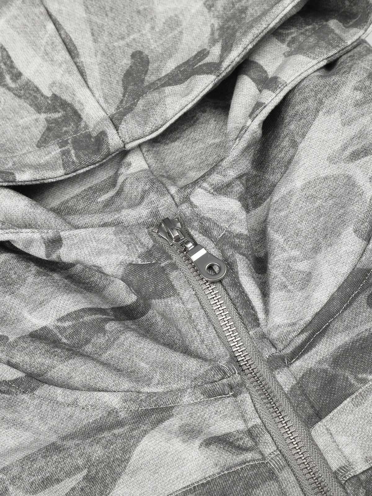 OYL-Lab Military Camo Epaulet Cropped Zip Hoodie