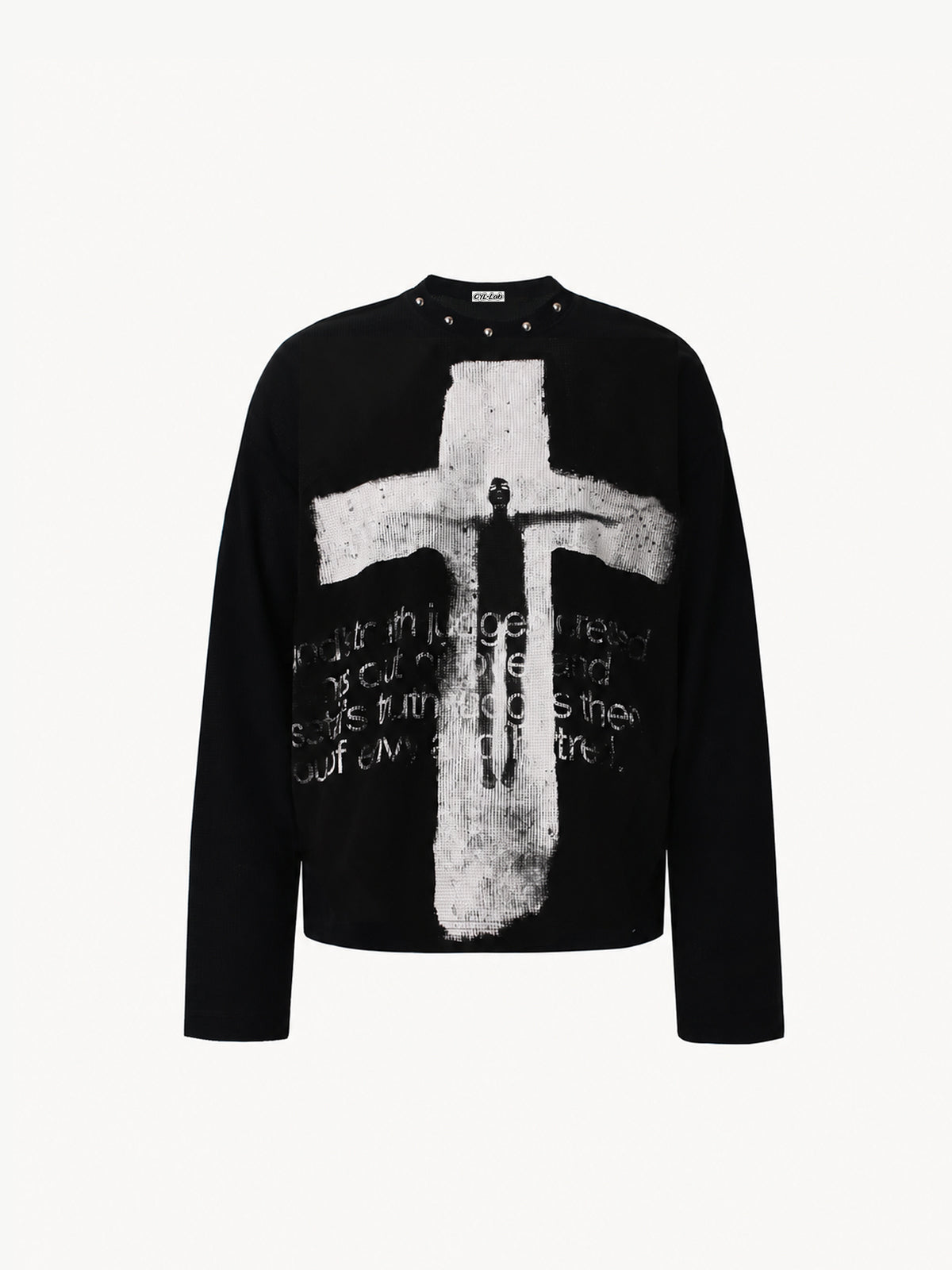 OYL-Lab Waffle Cross Vintage Graphic Long Sleeve Tee