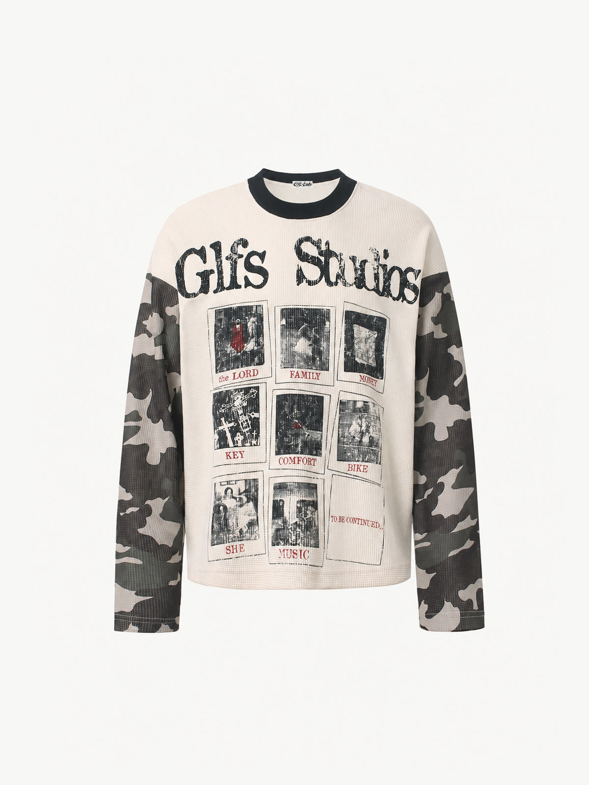 OYL-Lab Waffle Camo Vintage Long Sleeve Tee
