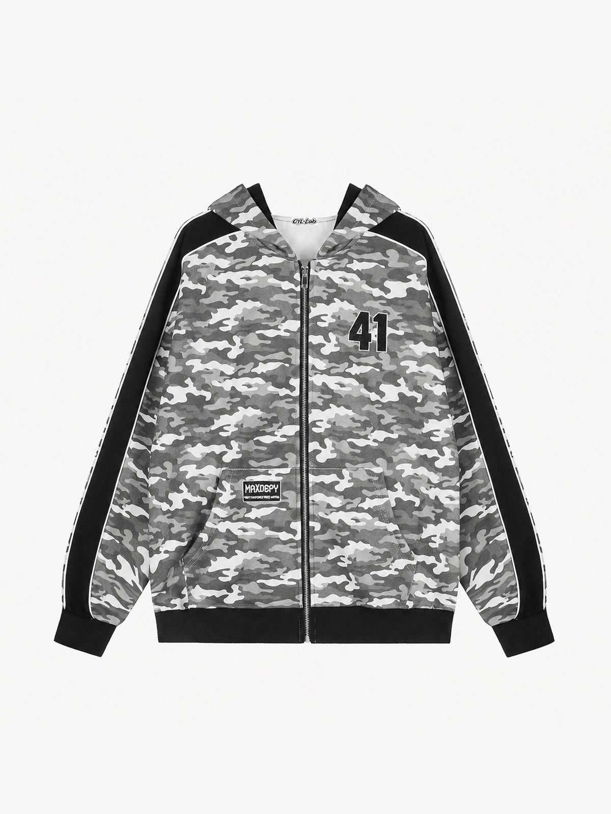 OYL-Lab Camo Panel Zip Up Hoodie