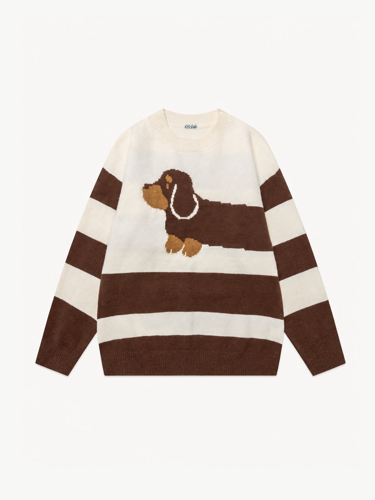 OYL-Lab Dachshund Jacquard Stripe Sweater