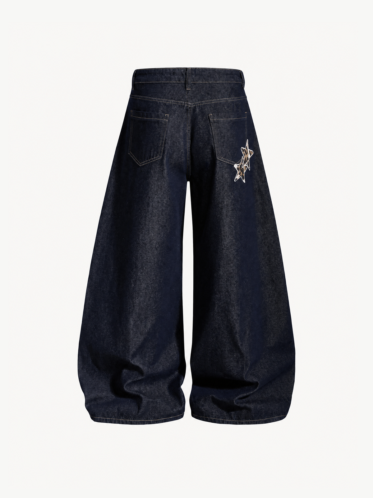 OYL-Lab Leopard Star Patch Baggy Jeans