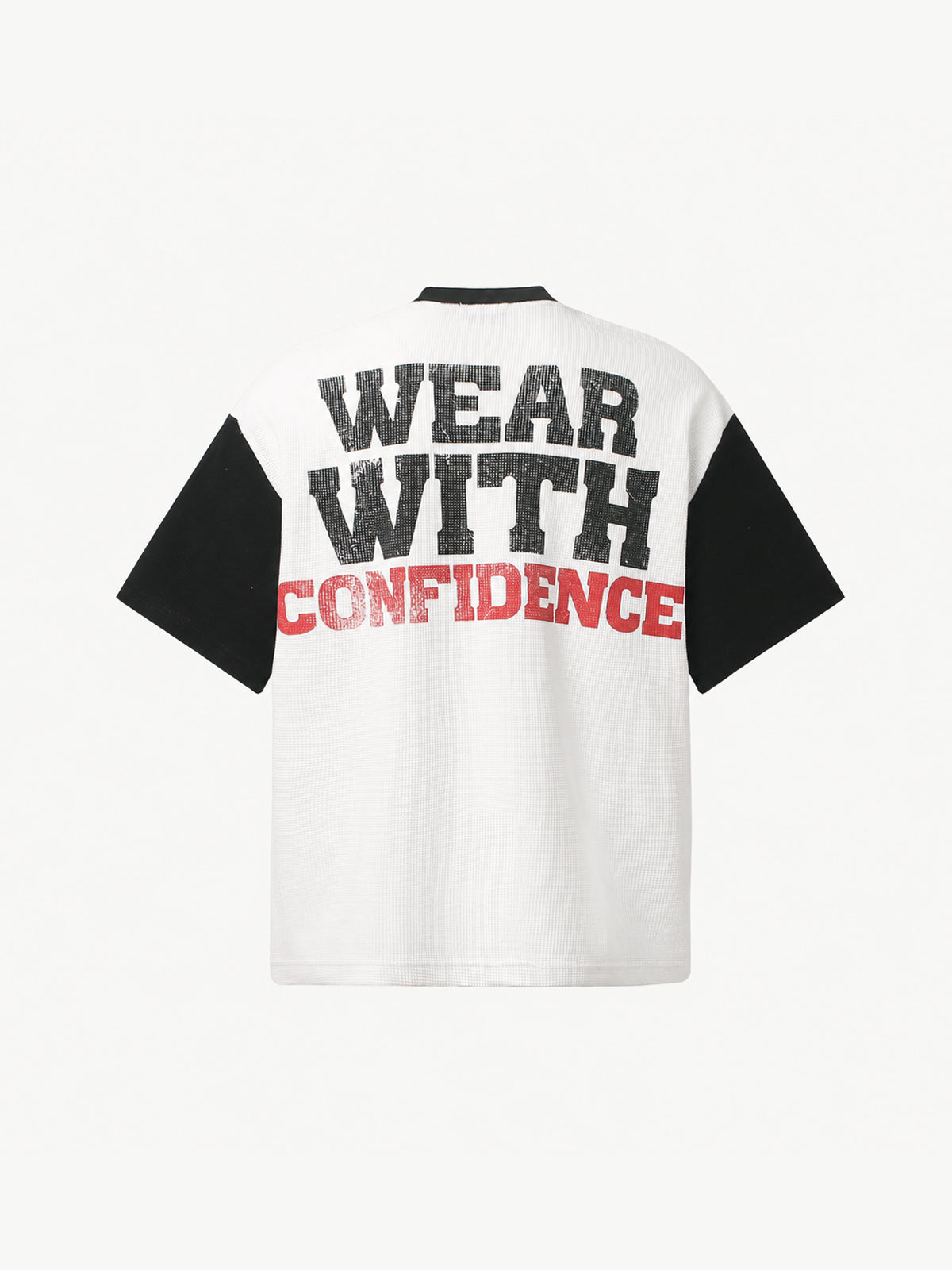 OYL-Lab Vintage Heart Slogan Waffle Tee