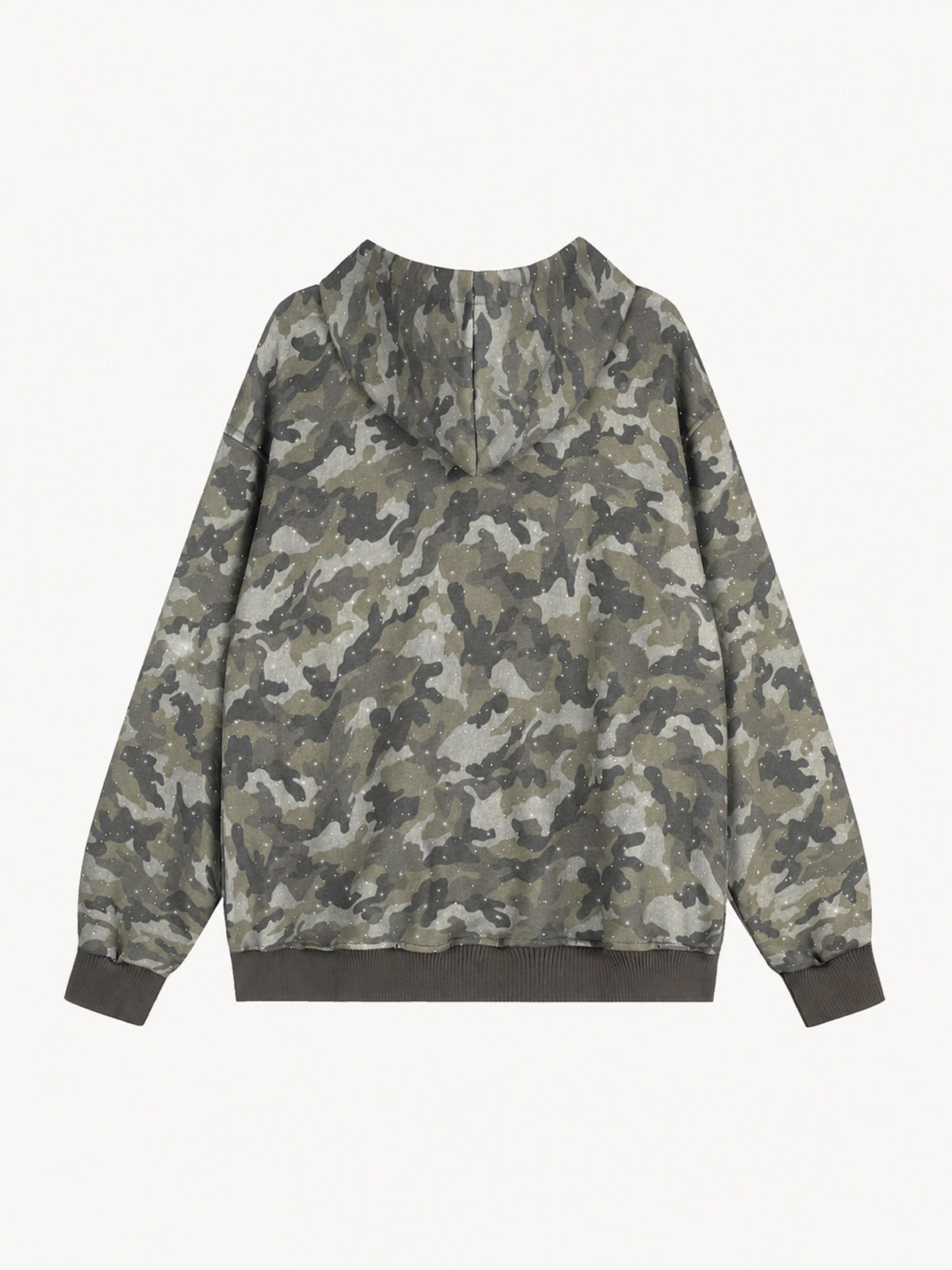 OYL-Lab Sparkle Rhinestone Camo Zip Up Hoodie