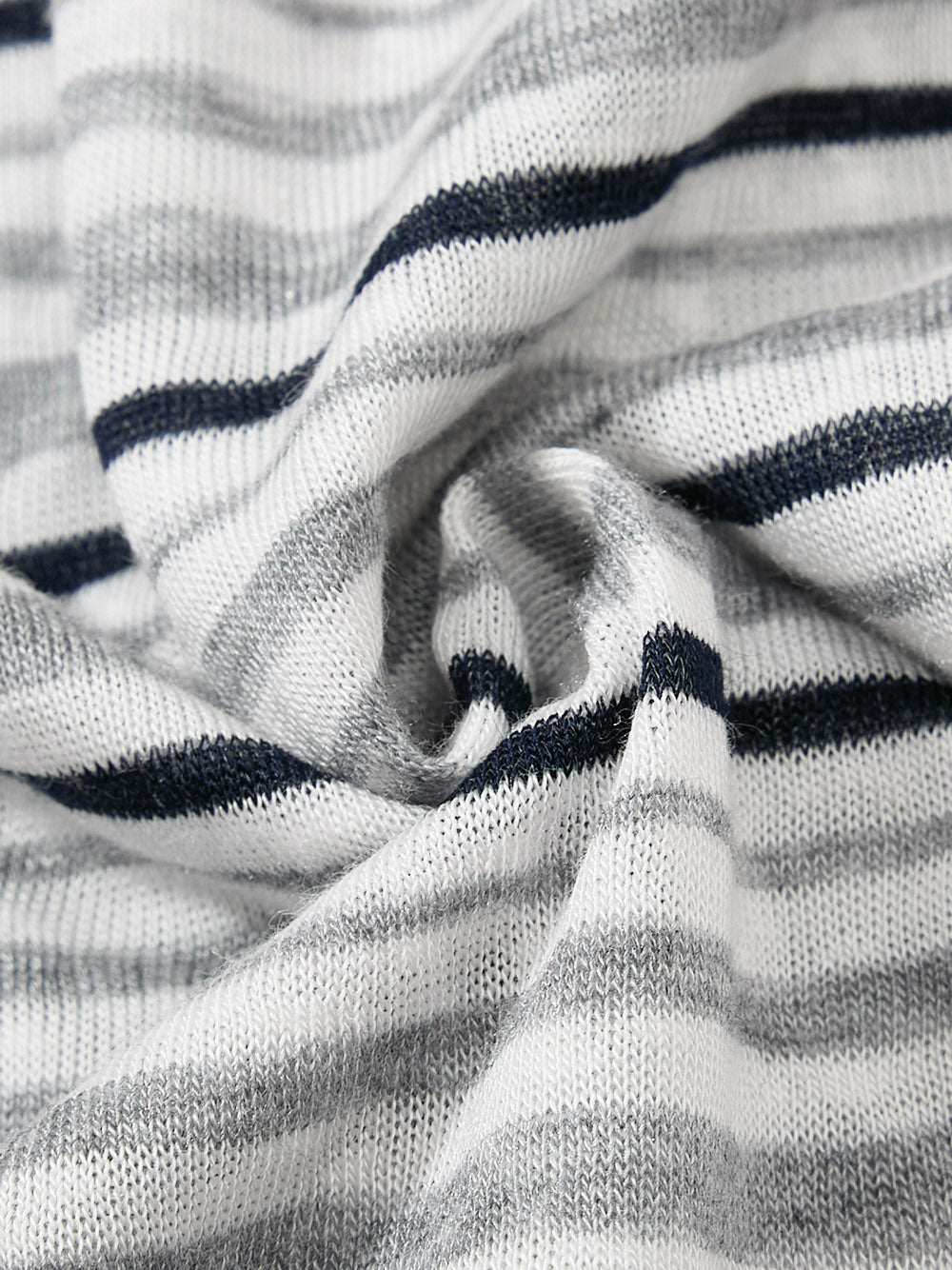 OYL-Lab Stripe Henley Neck Vintage Print Tee