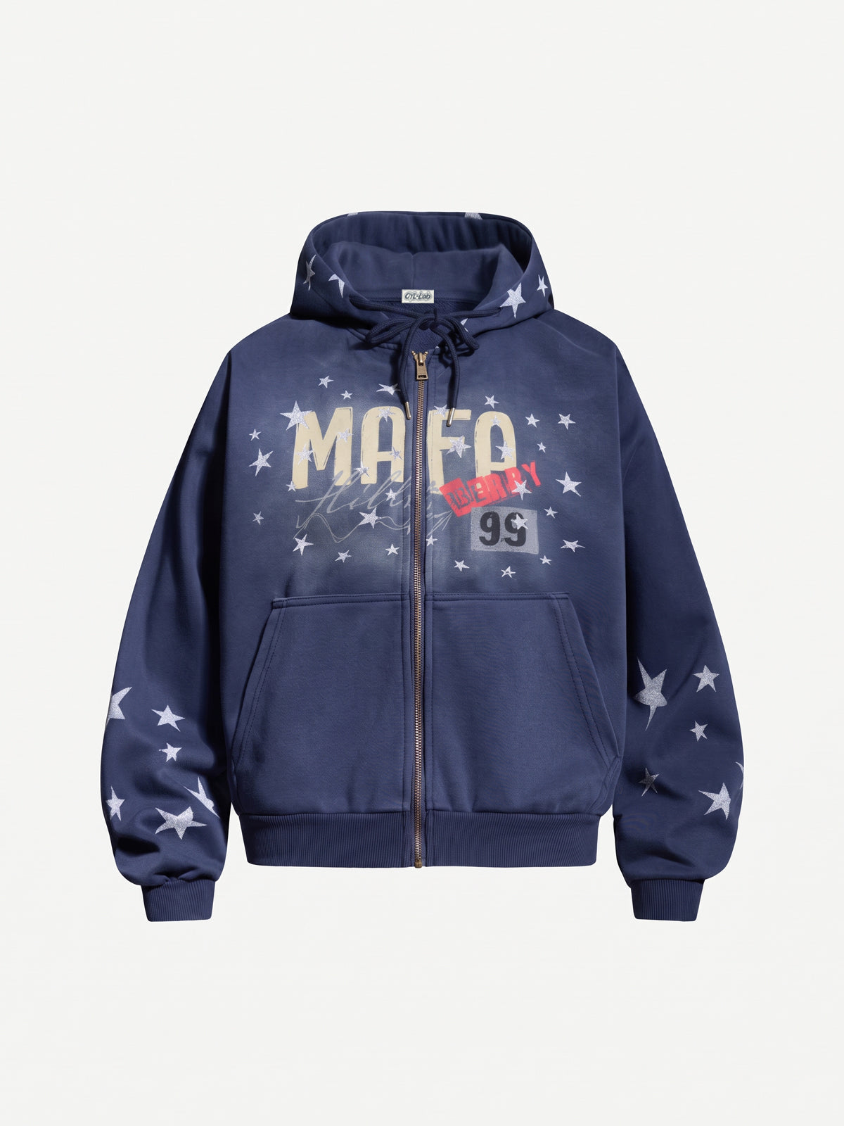 OYL‑Lab Vintage Star Print Zip‑Up Hoodie