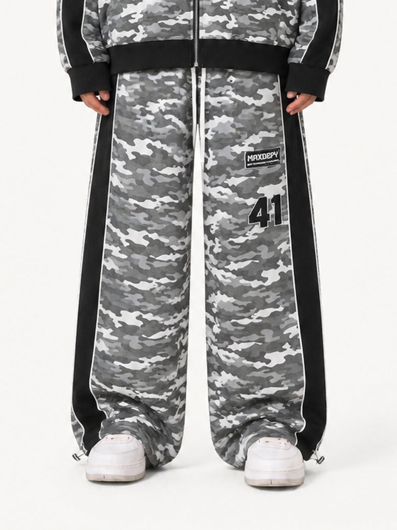OYL-Lab Camo Contrast Panel Baggy Pants