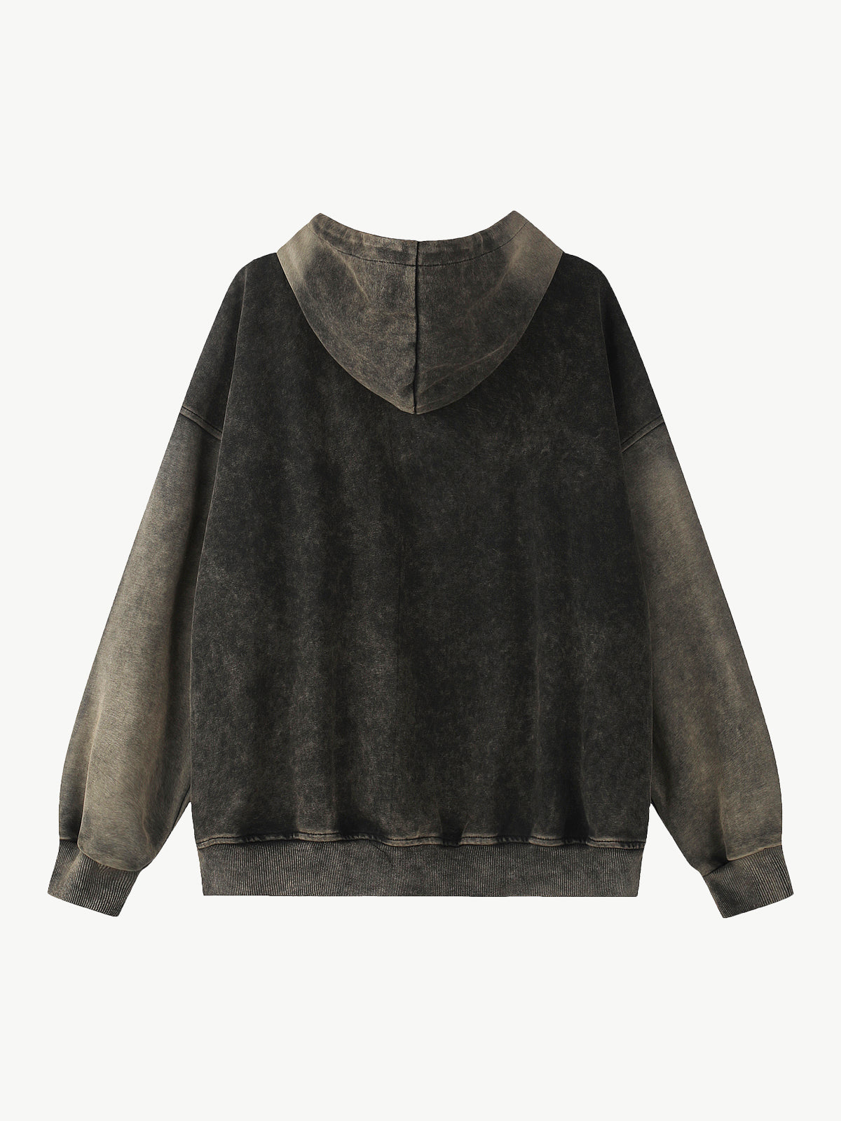 OYL‑Lab Vintage Acid-Wash Gothic Text Star Print Full-Zip Hoodie