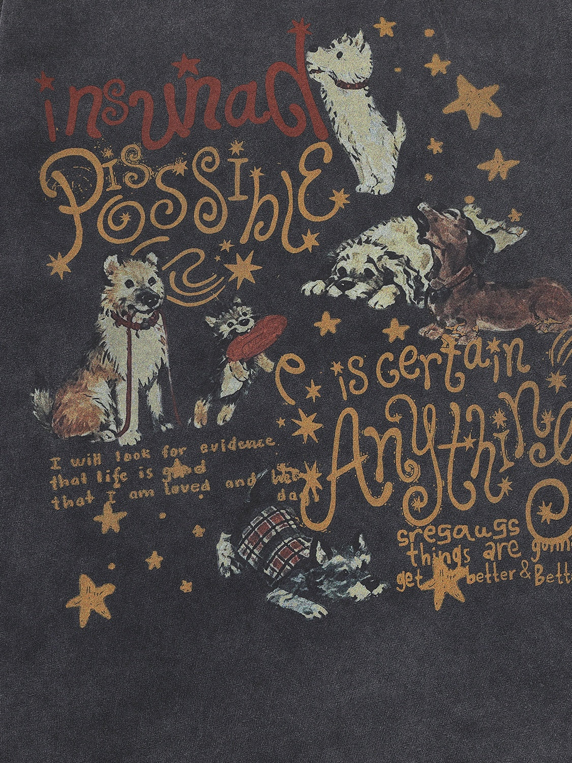 OYL-Lab Washed Dog Graphic Long Sleeve Tee