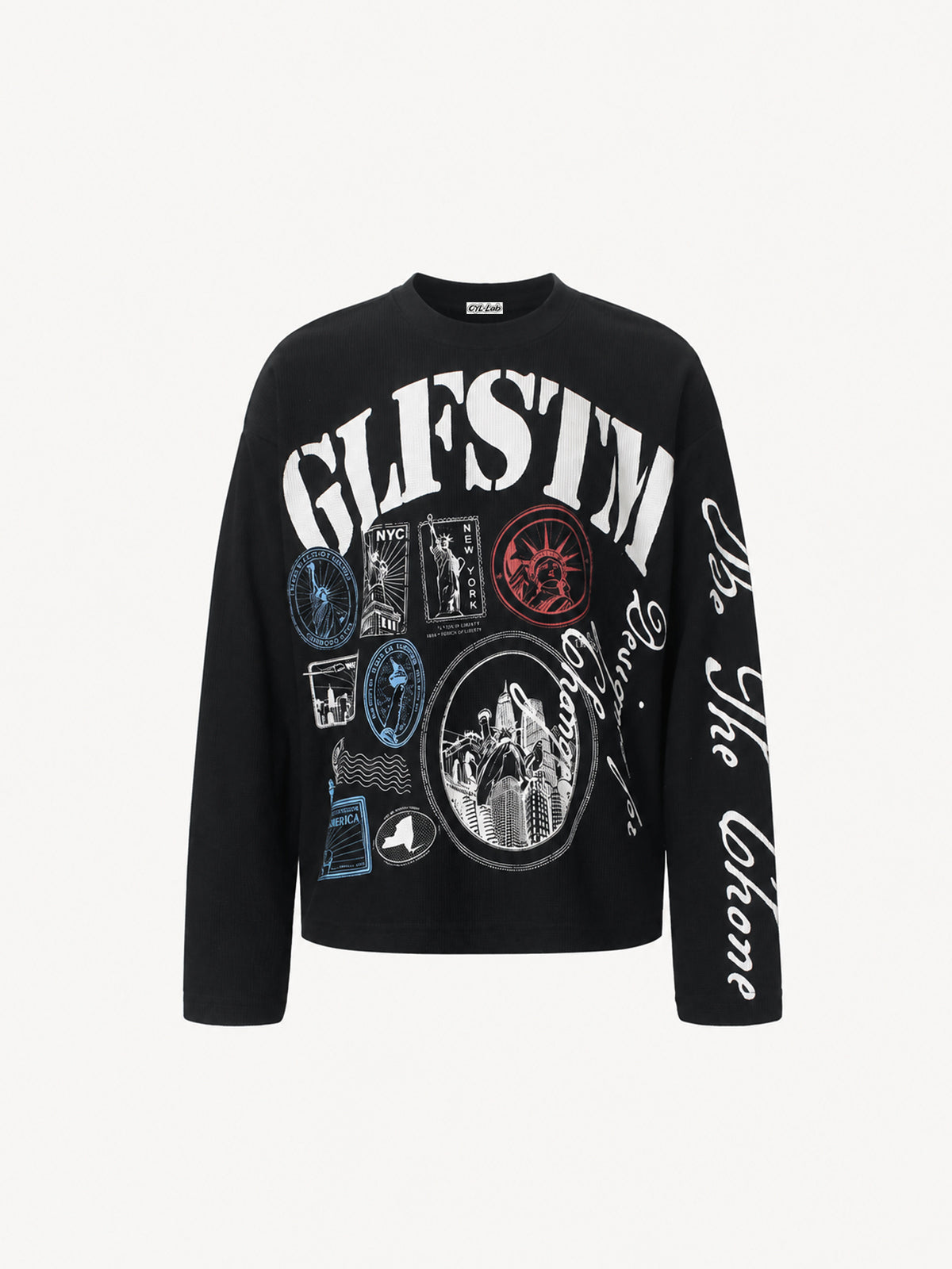 OYL-Lab Vintage New York Stamp Collage Long Sleeve Tee