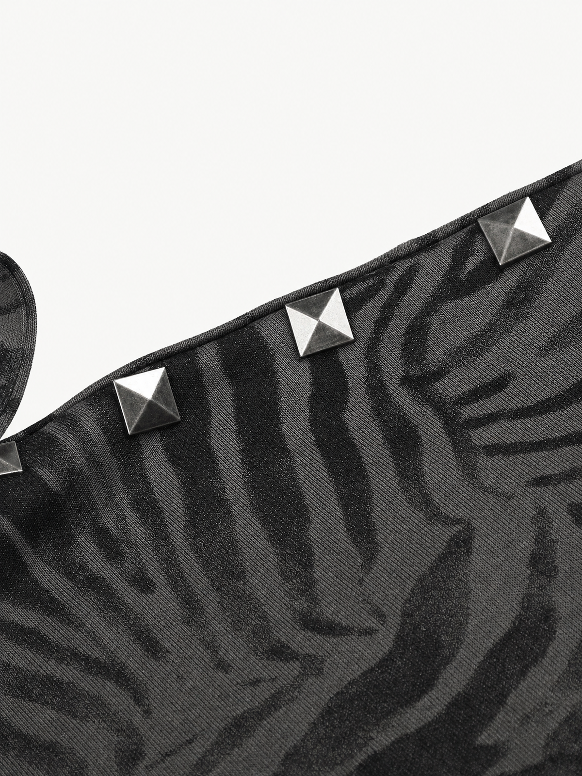 OYL-Lab Zebra Print Studded Zip Up Hoodie