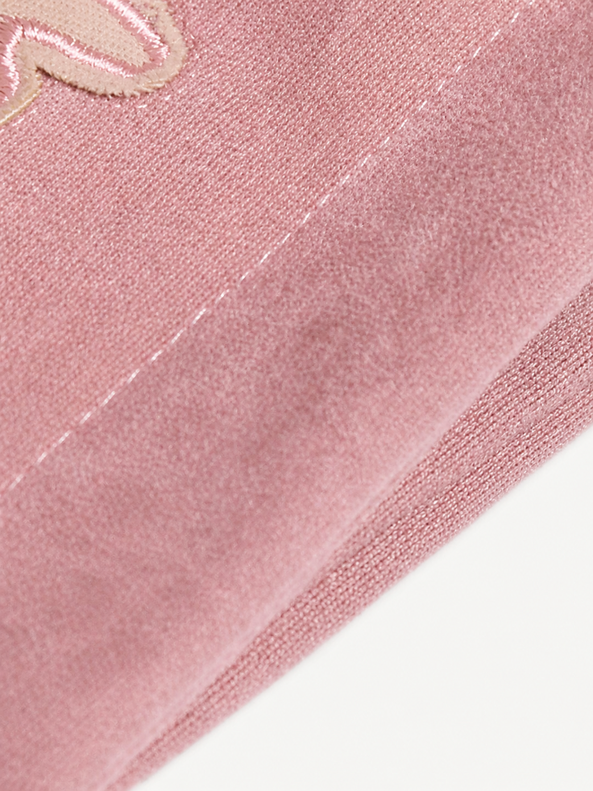 OYL‑Lab Raw-Edge Applique Faux Suede Zip Up Hoodie