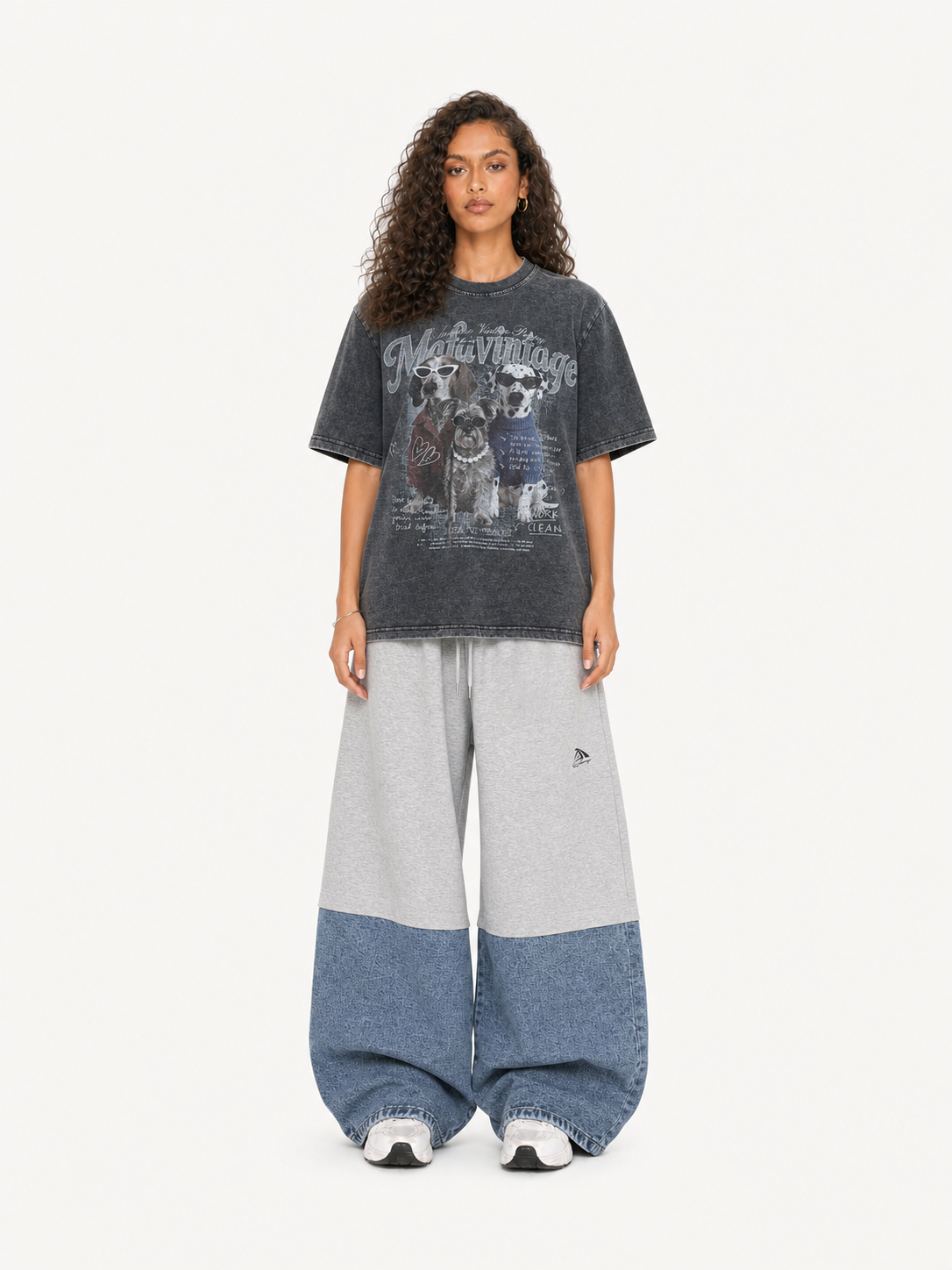 OYL-Lab Two-Tone Sweat Baggy Pants