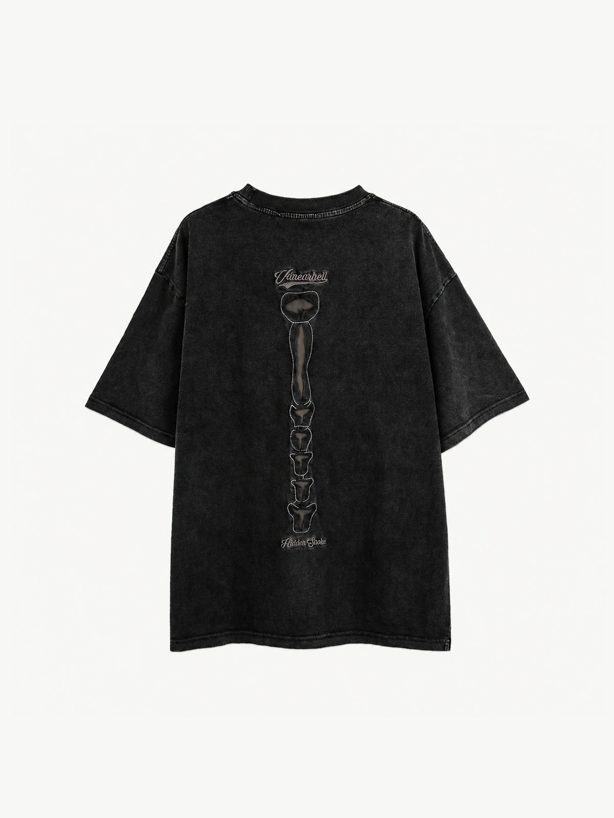 OYL-Lab Cutout Skeleton Embroidery Washed Tee