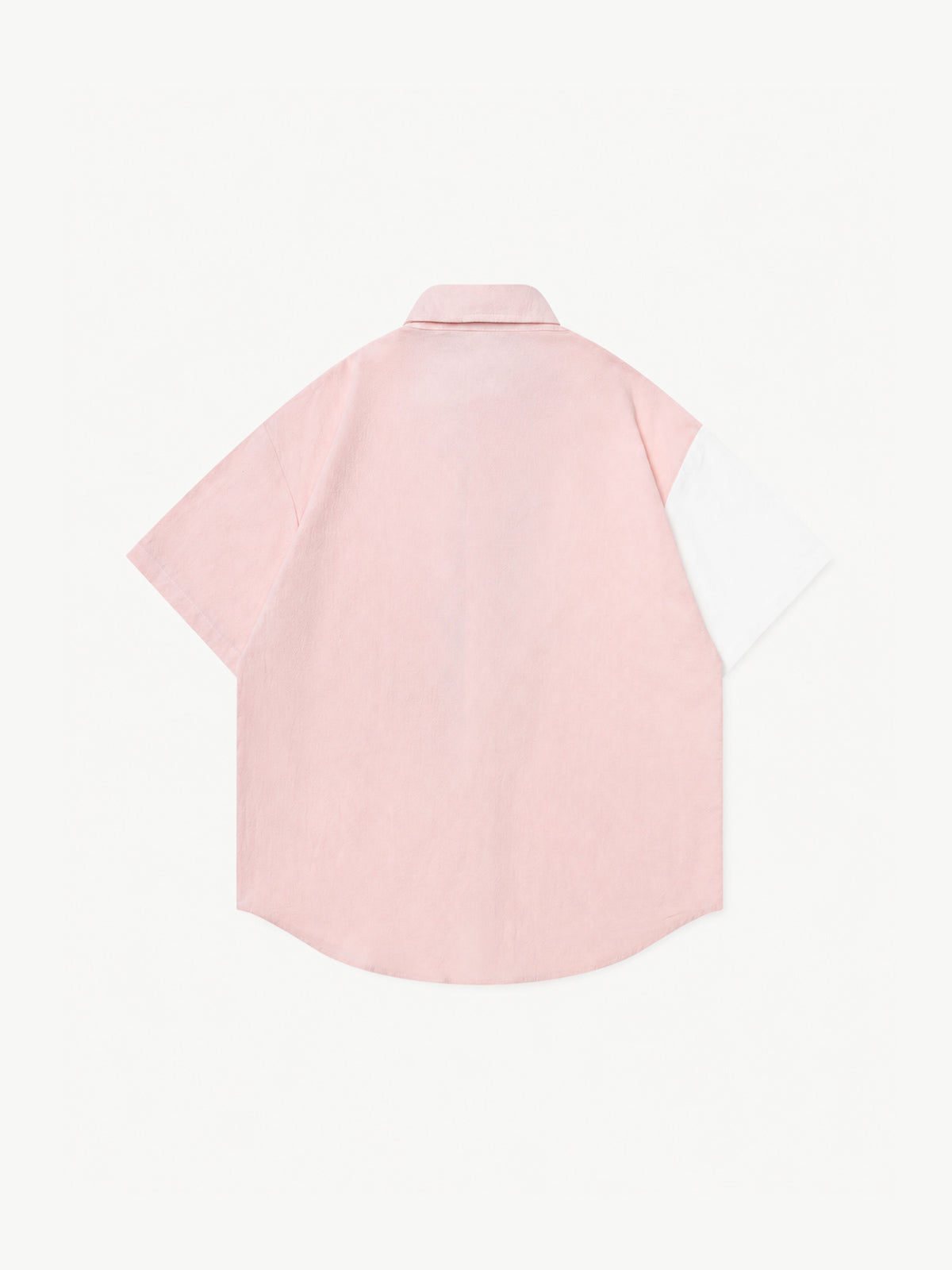 OYL-Lab Color Block Cat Embroidery Short Sleeve Shirt
