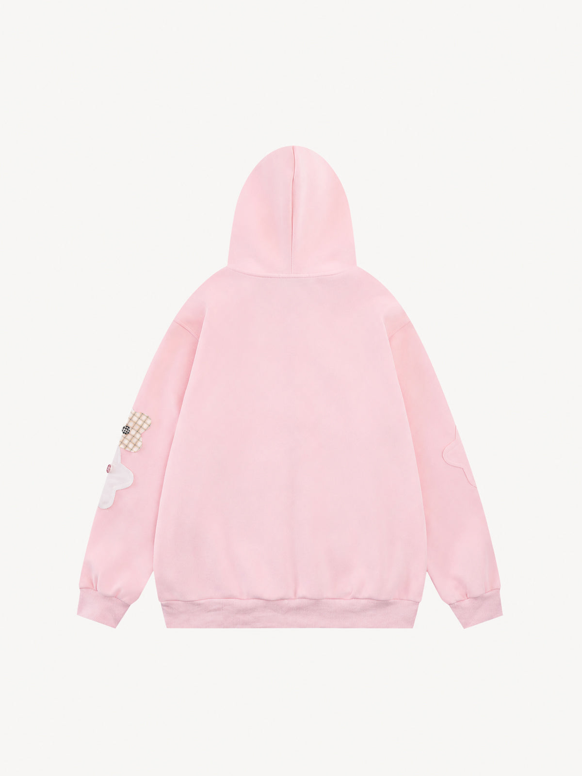 OYL-Lab Star Patch Button Detail Zip Up Hoodie