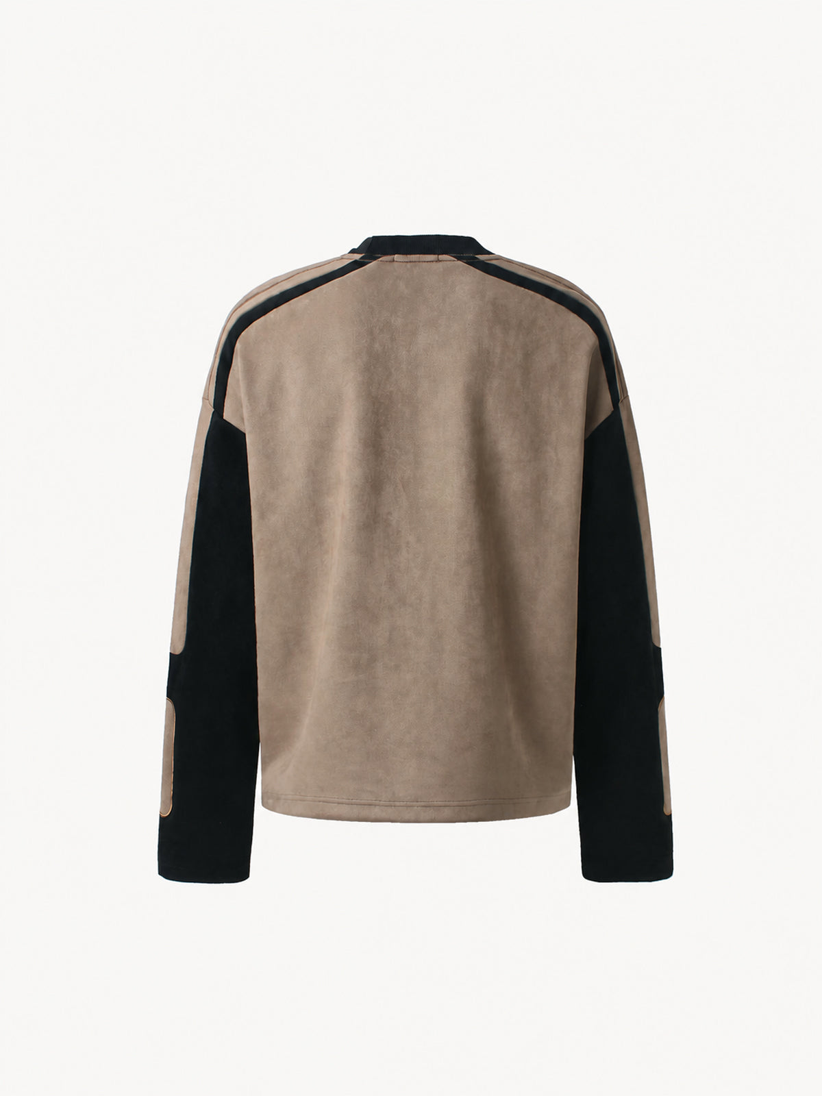OYL-Lab Suede Patchwork Long Sleeve Tee