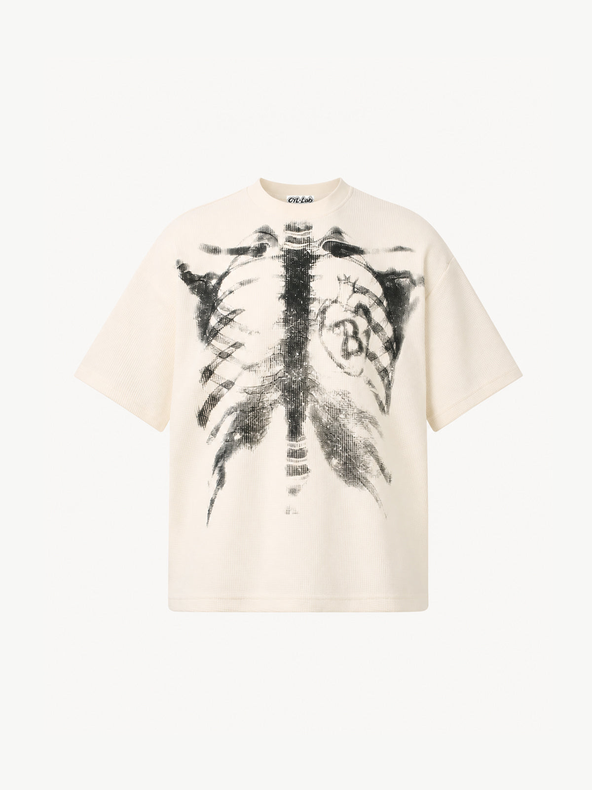 OYL-Lab Waffle Knit Skeleton Graphic Tee