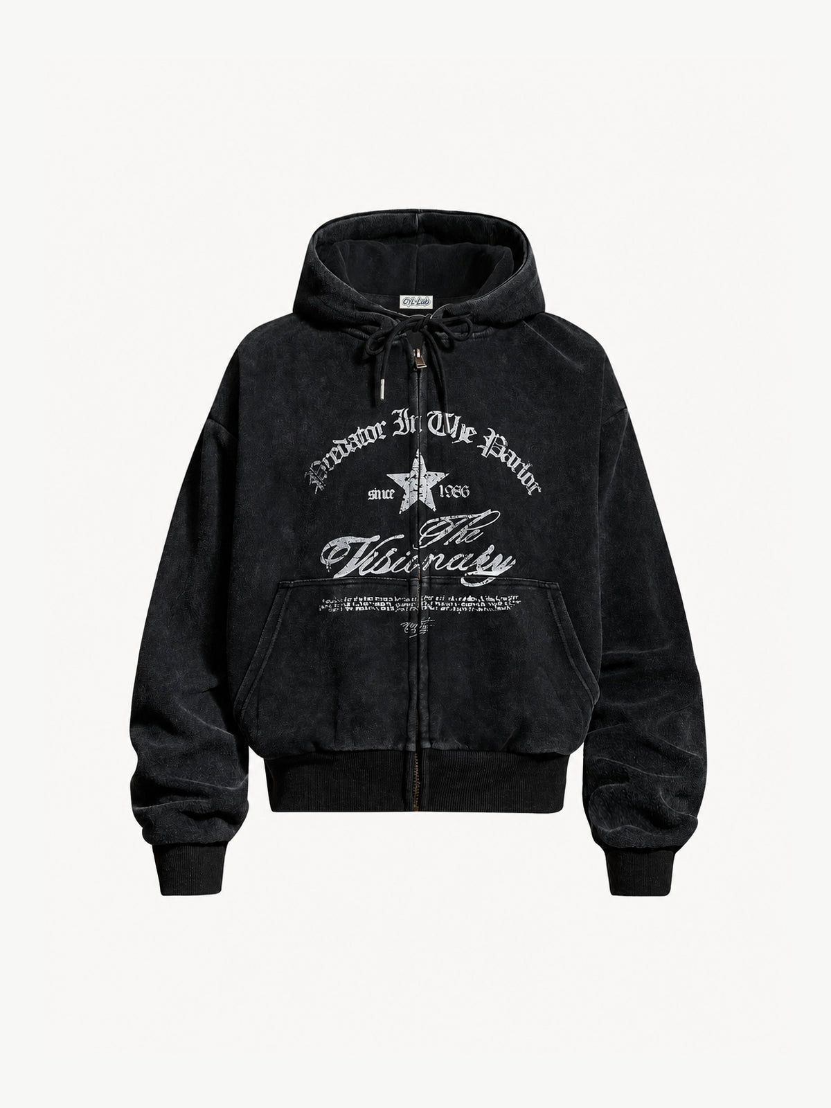 OYL-Lab Vintage Star Graphic Zip Up Hoodie