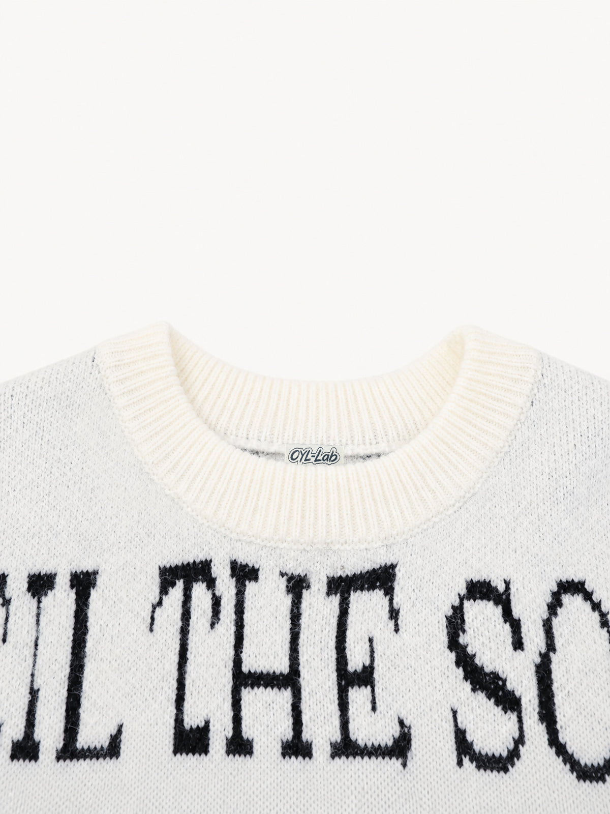 OYL-Lab Cross Figure Jacquard Crewneck Sweater