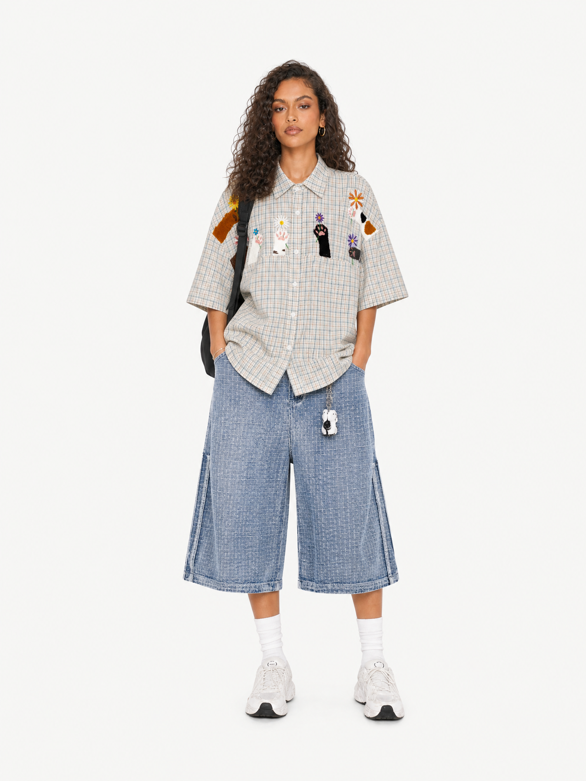 OYL-Lab Textured Grid Baggy Jorts