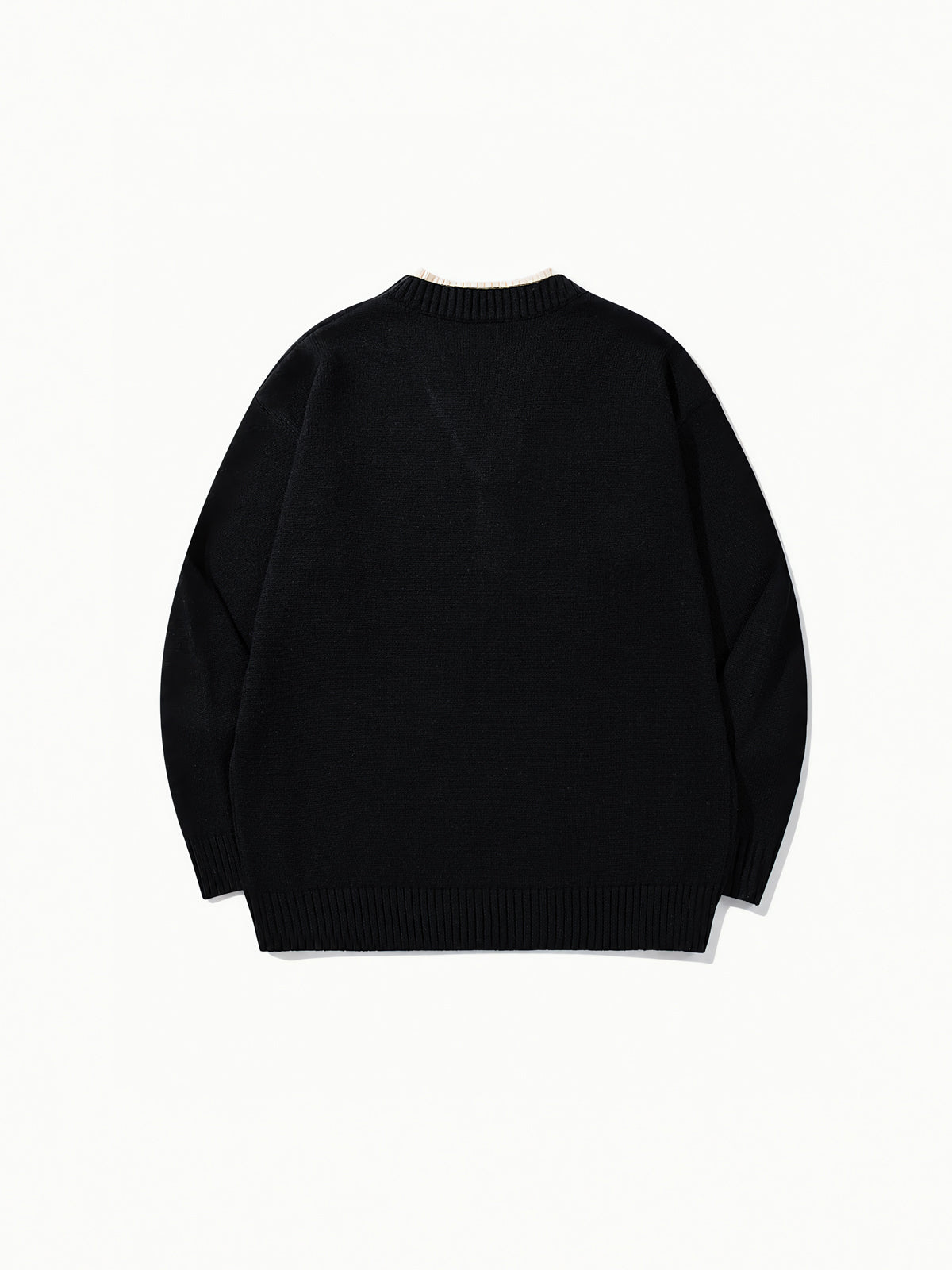 OYL-Lab Mock‑Layer Henley Knit Sweater