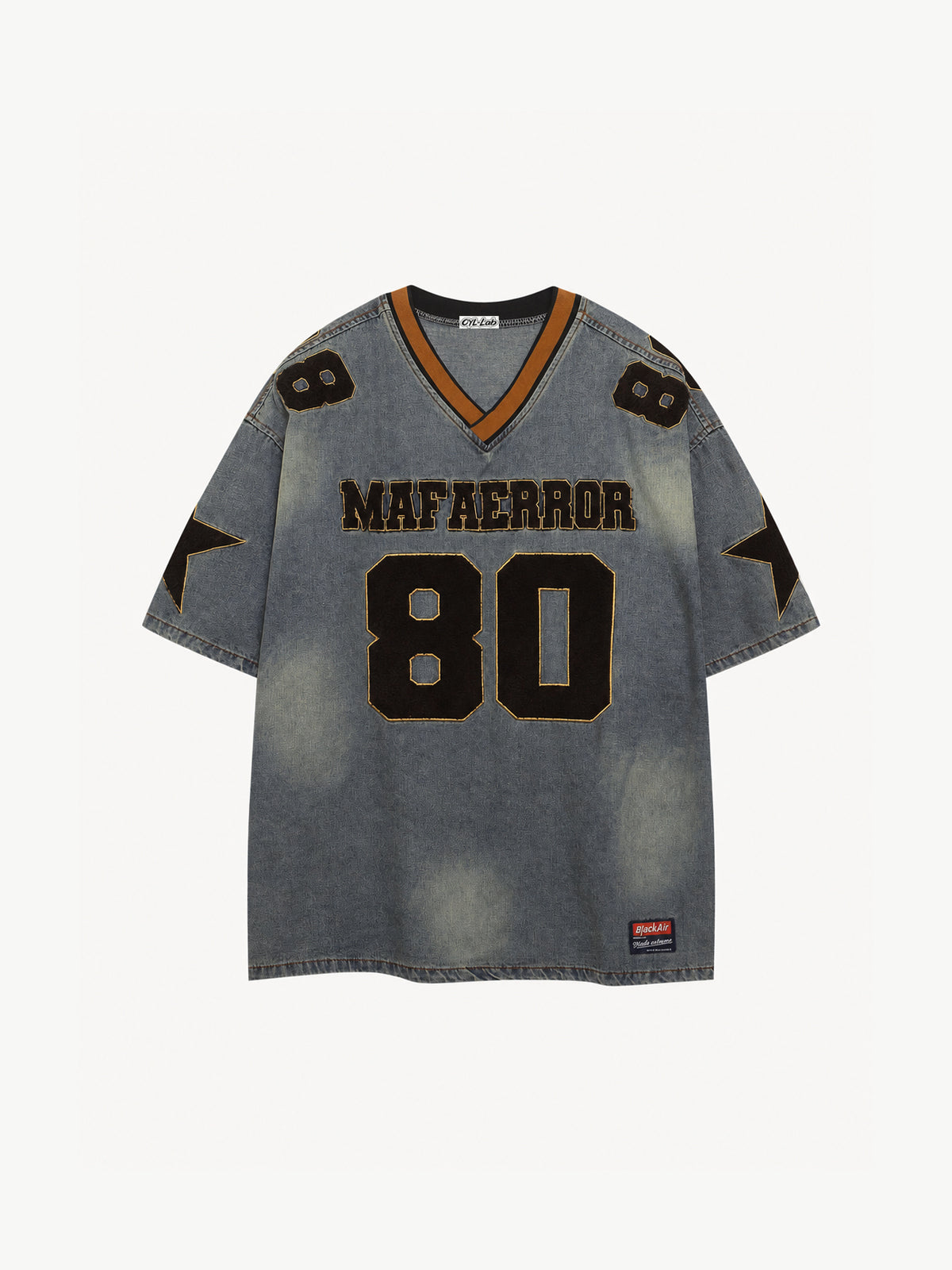 OYL-Lab Varsity Star Patch V Neck Tee