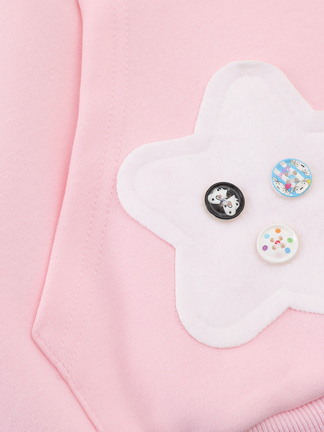 OYL-Lab Star Patch Button Detail Zip Up Hoodie