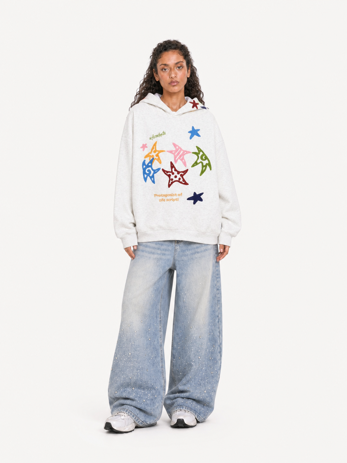 OYL-Lab Multicolor Star Towel Embroidered Hoodie