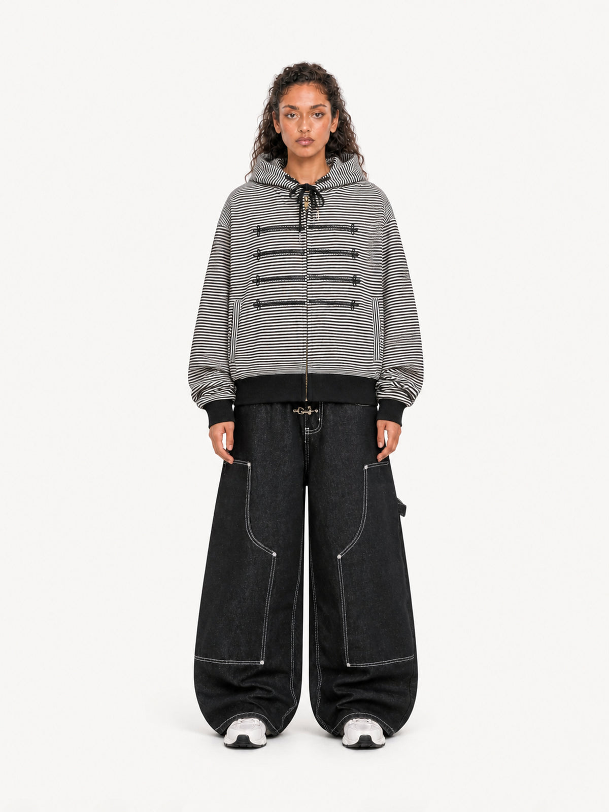 OYL-Lab Contrast Stitch Baggy Carpenter Jeans