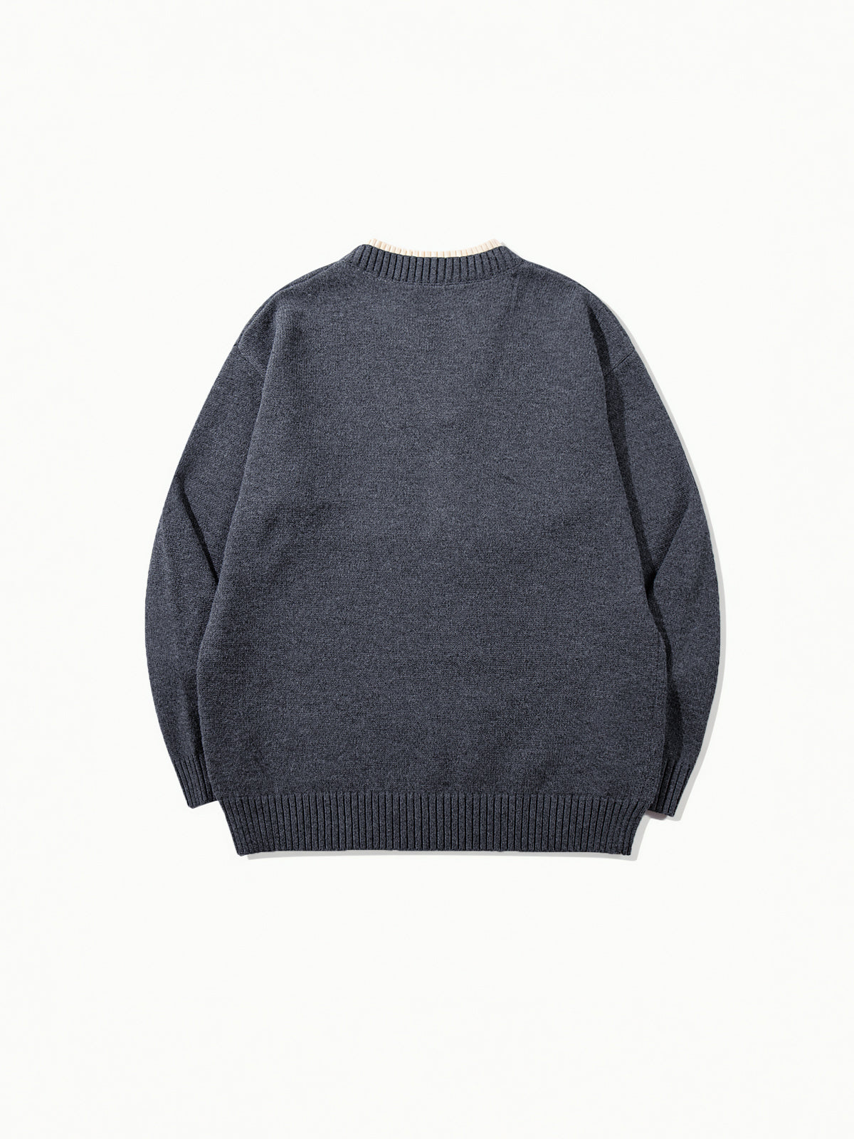 OYL-Lab Mock‑Layer Henley Knit Sweater