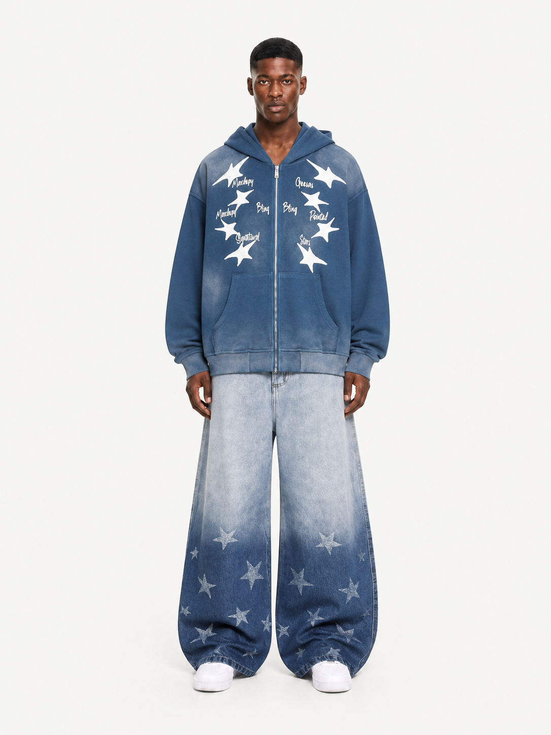 OYL-Lab Gradient Star Print Jeans