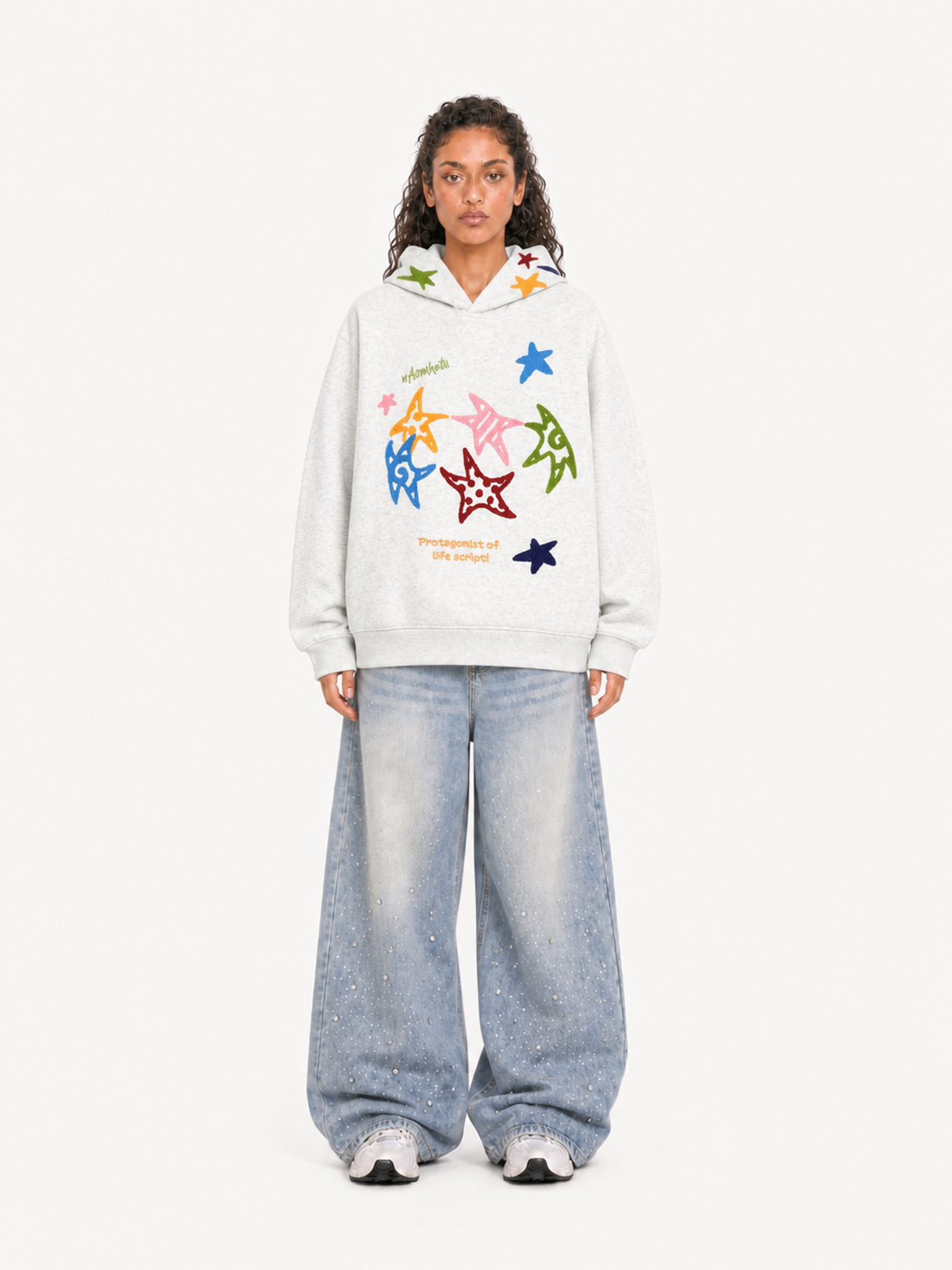 OYL-Lab Multicolor Star Towel Embroidered Hoodie