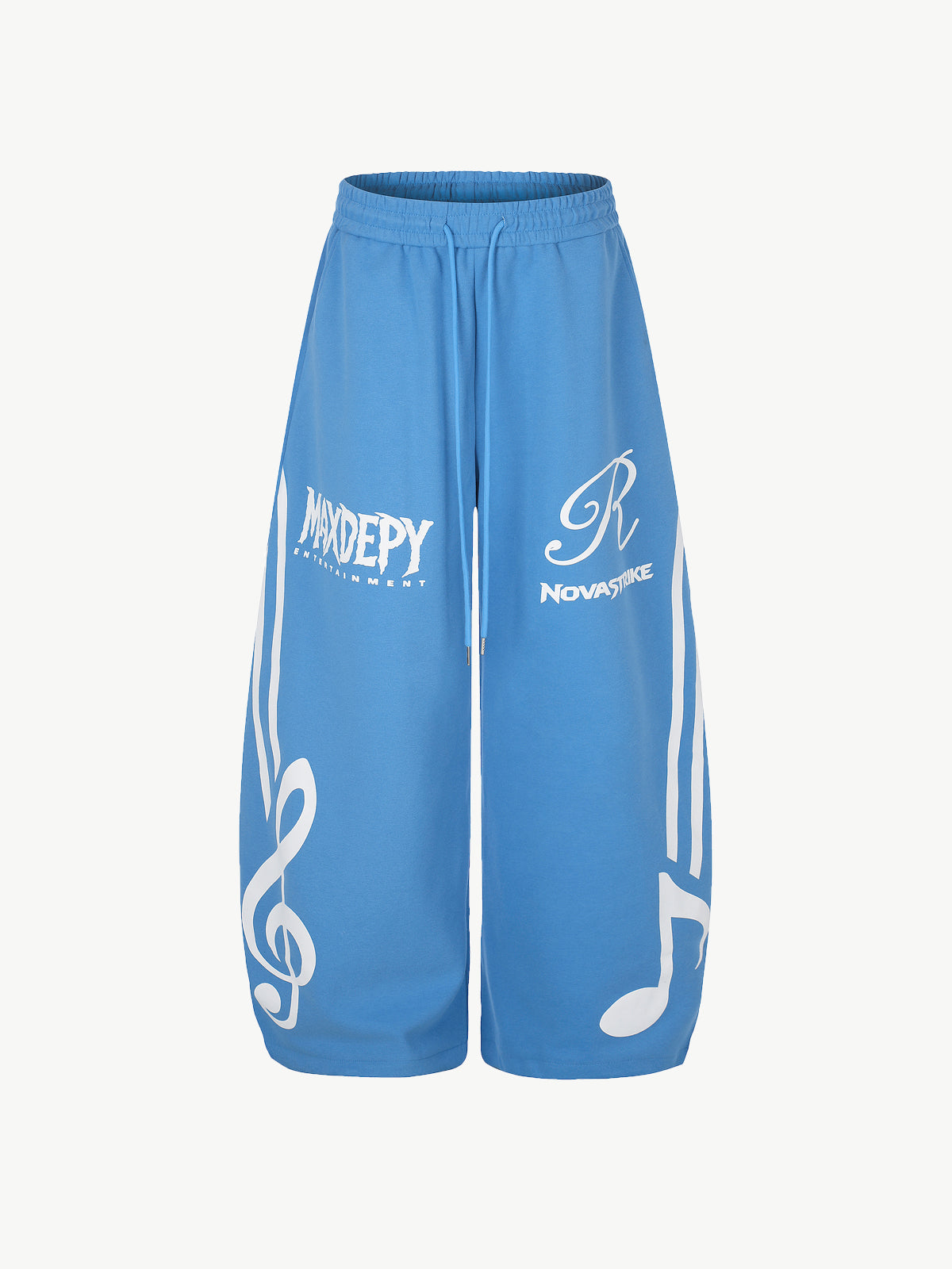 OYL-Lab Musical Print Curved Balloon‑Leg Sweatpants
