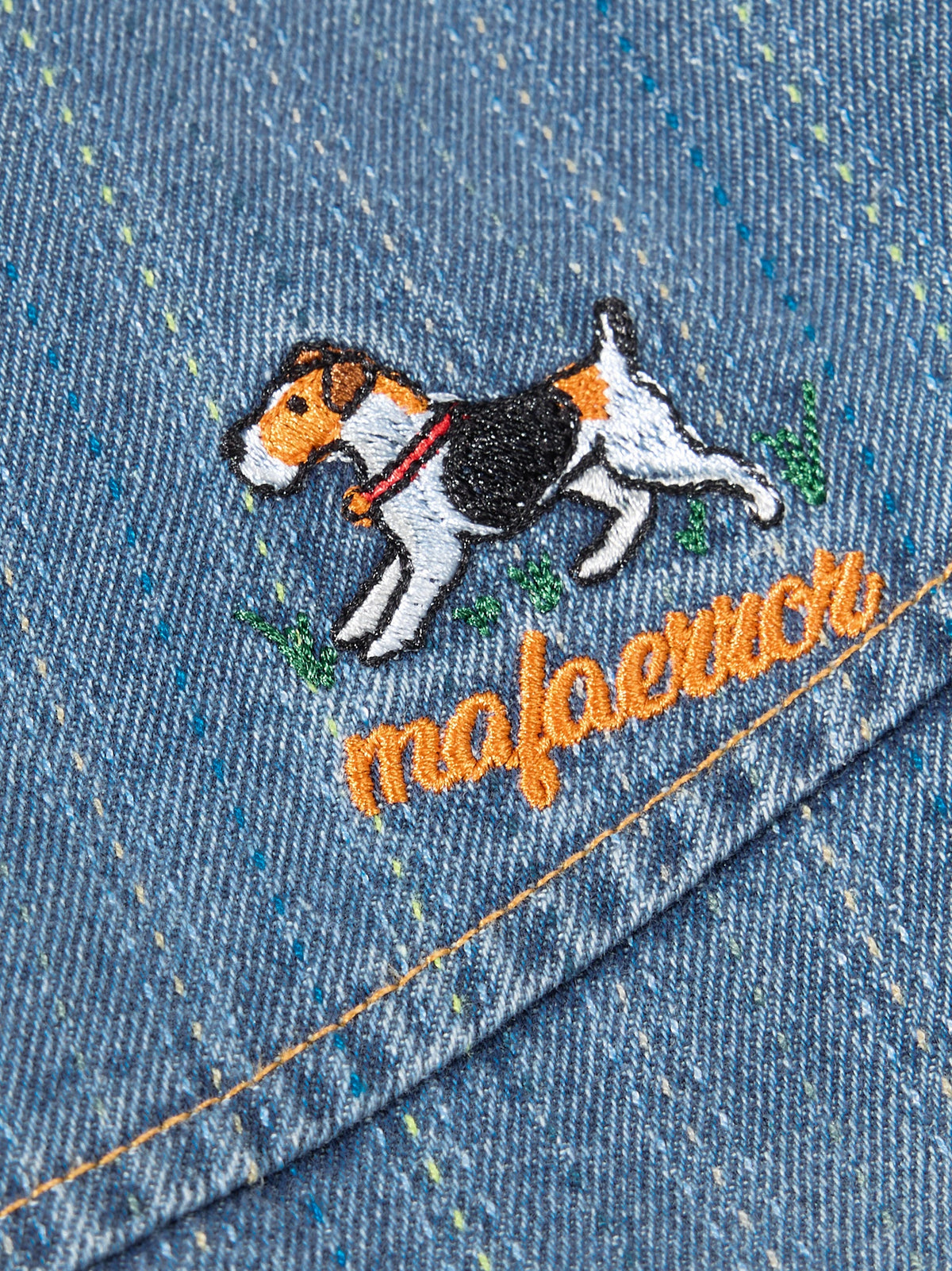 OYL-Lab Retro Corduroy Cute Puppy Embroidered Denim Jacket