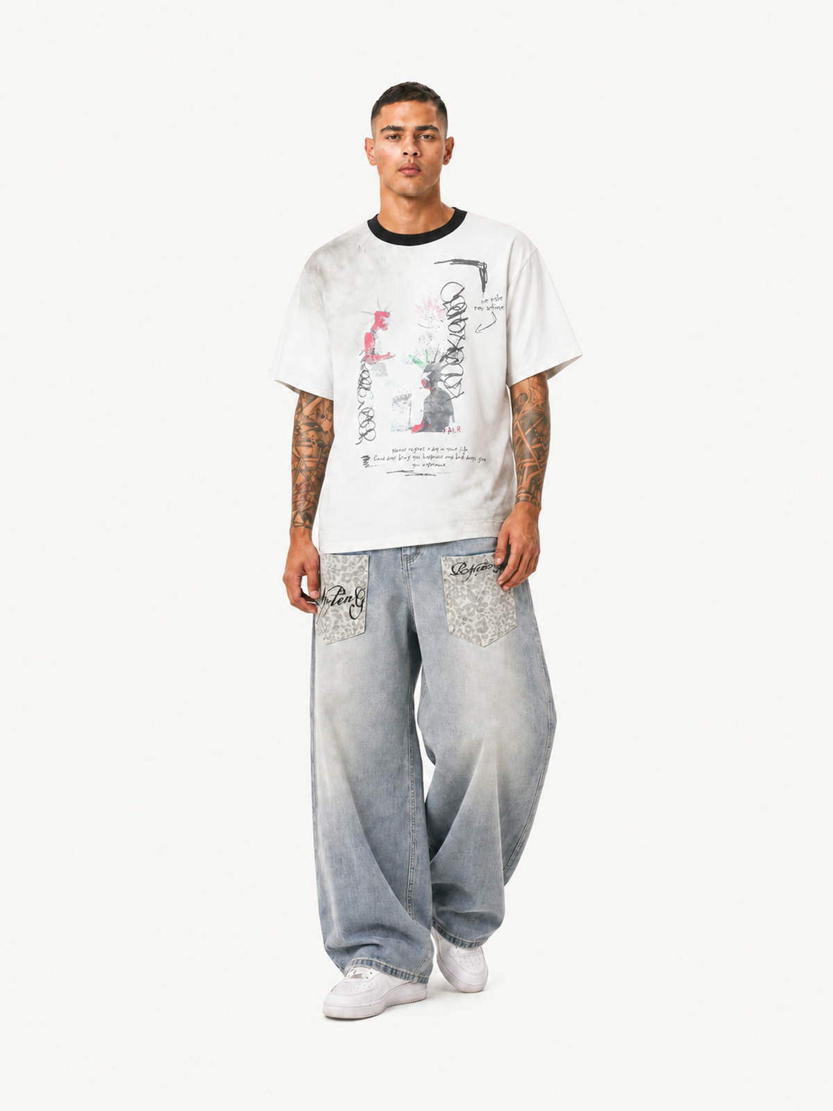 OYL-Lab Cartoon Rabbit Hand Doodle Tee