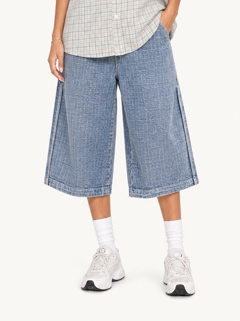 OYL-Lab Textured Grid Baggy Jorts