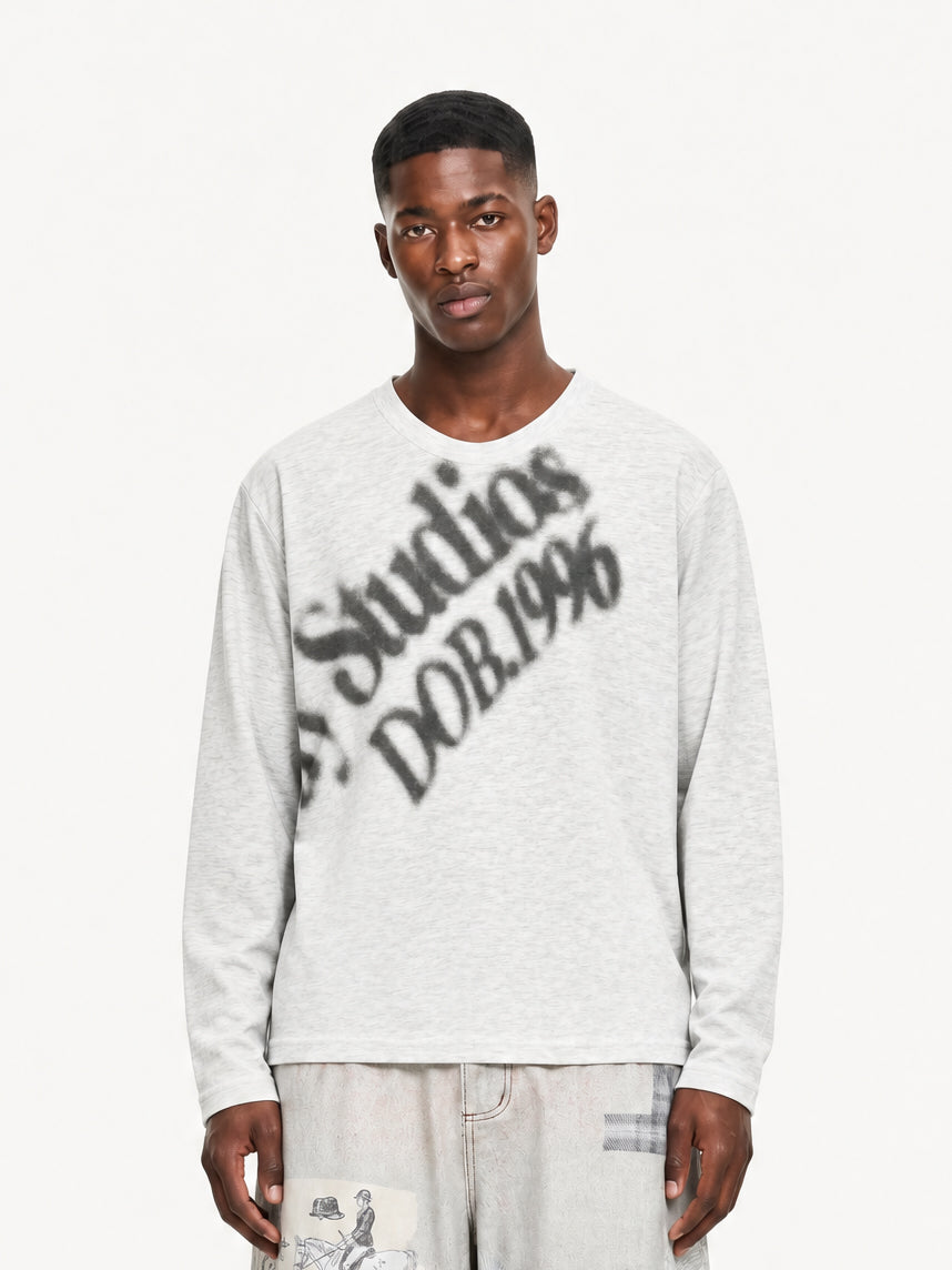 OYL-Lab Blur Text Long Sleeve Tee