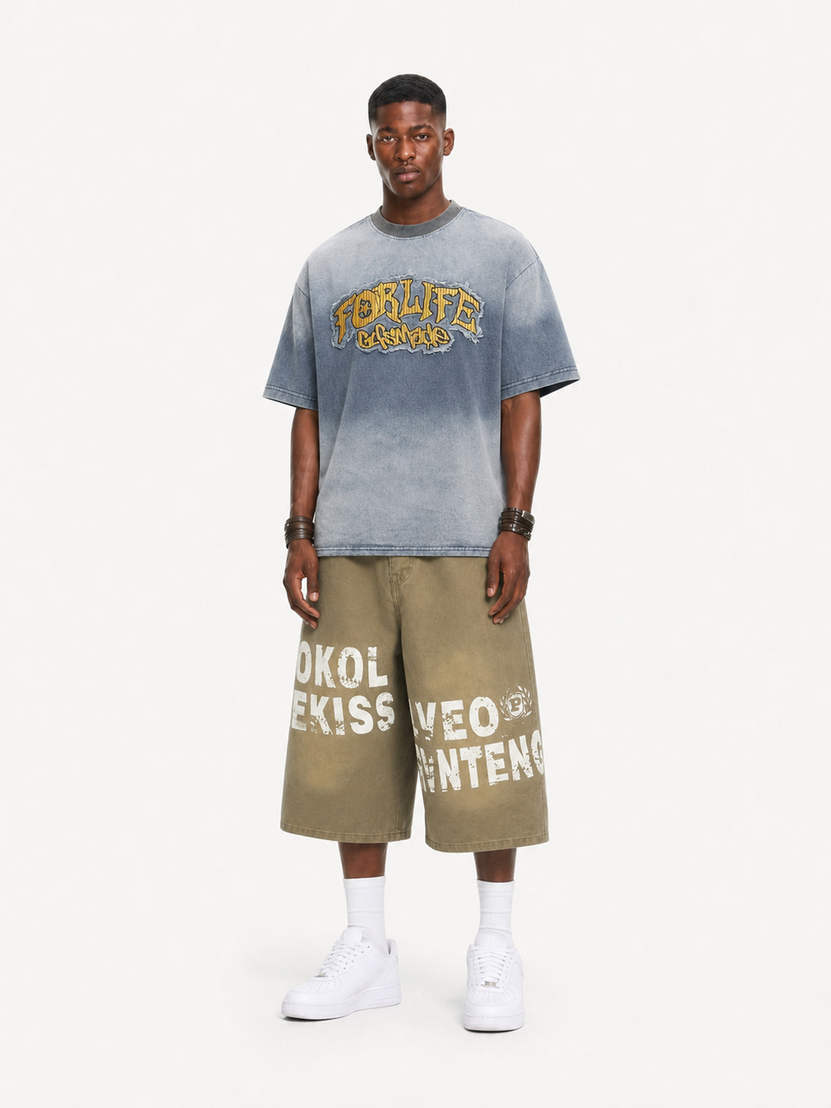 OYL-Lab Gradient Washed Patch Embroidery Tee