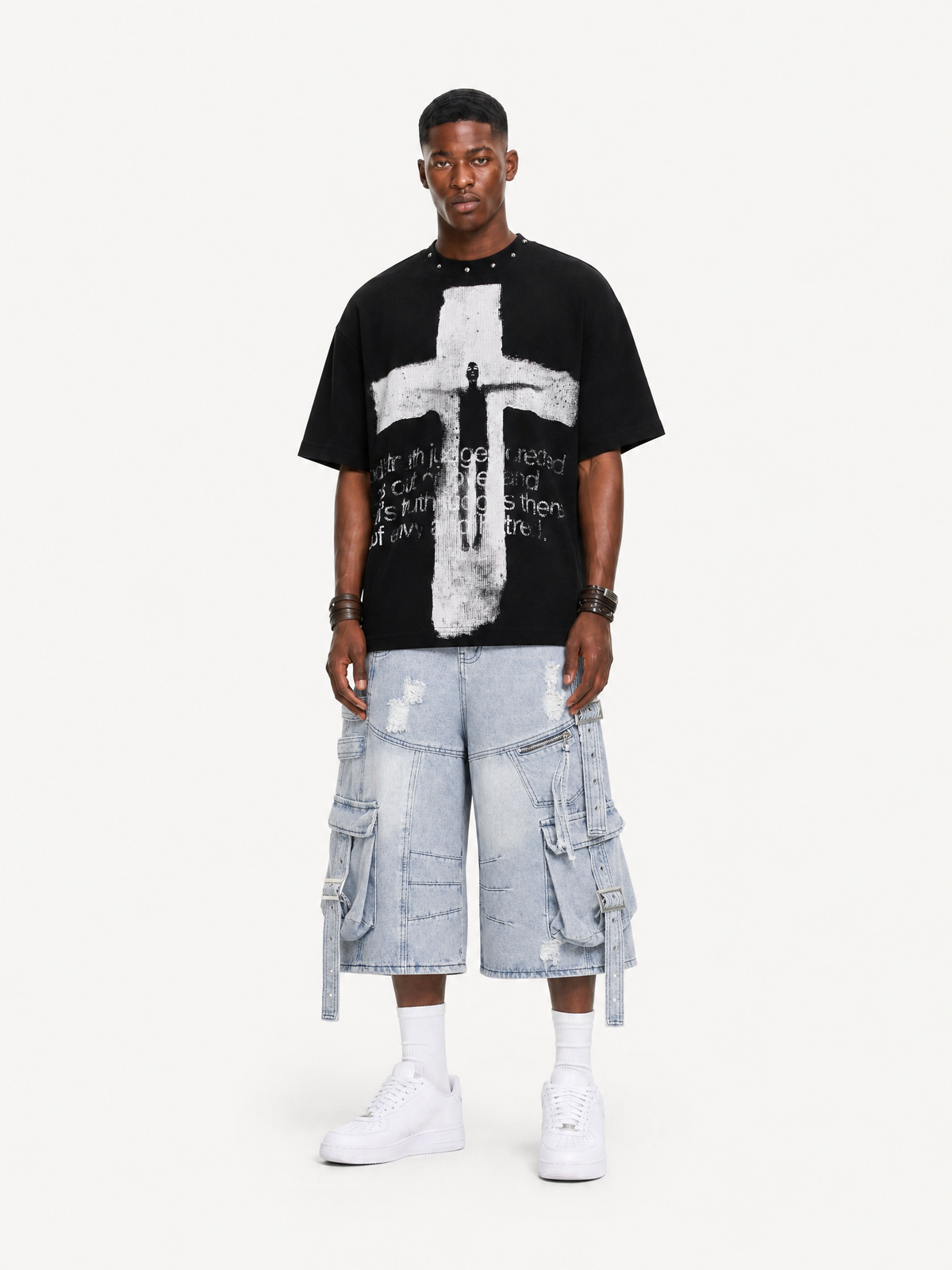 OYL-Lab Distressed Cargo Denim Jorts